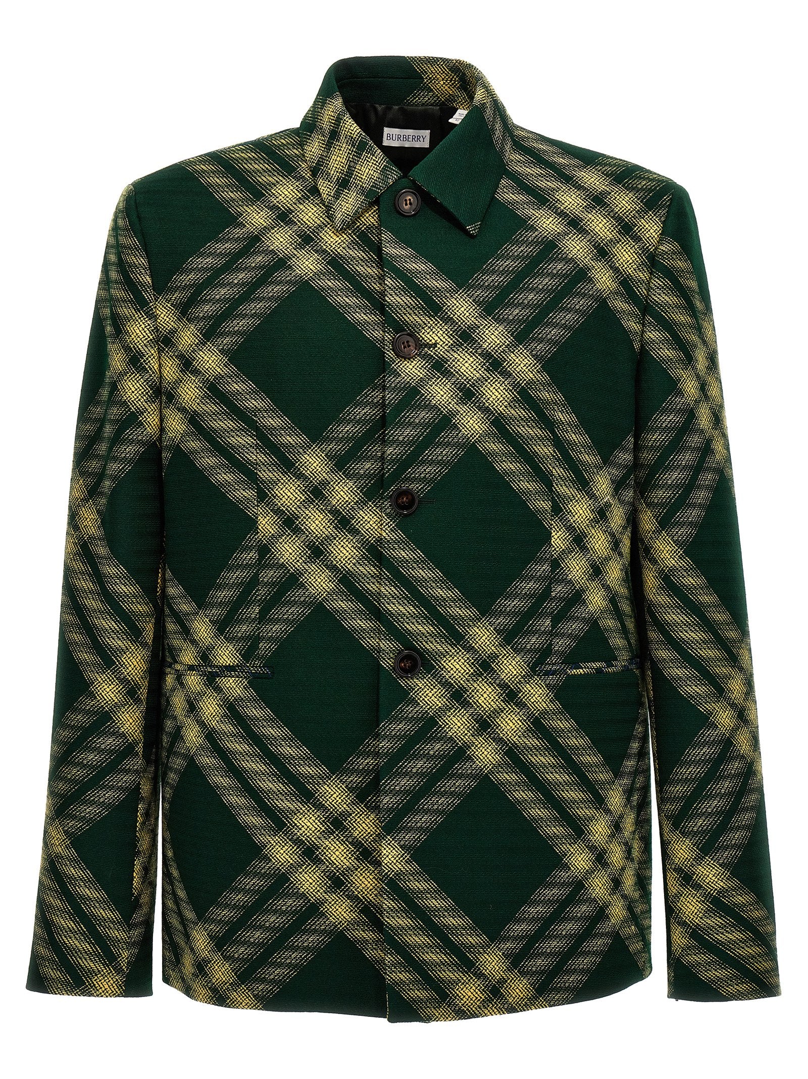 Burberry Check Wool Tailored Blazer