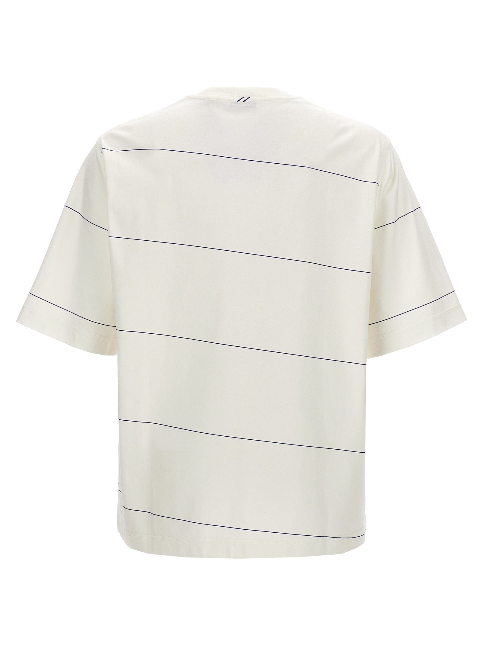 Burberry Logo Embroidery Striped T-Shirt