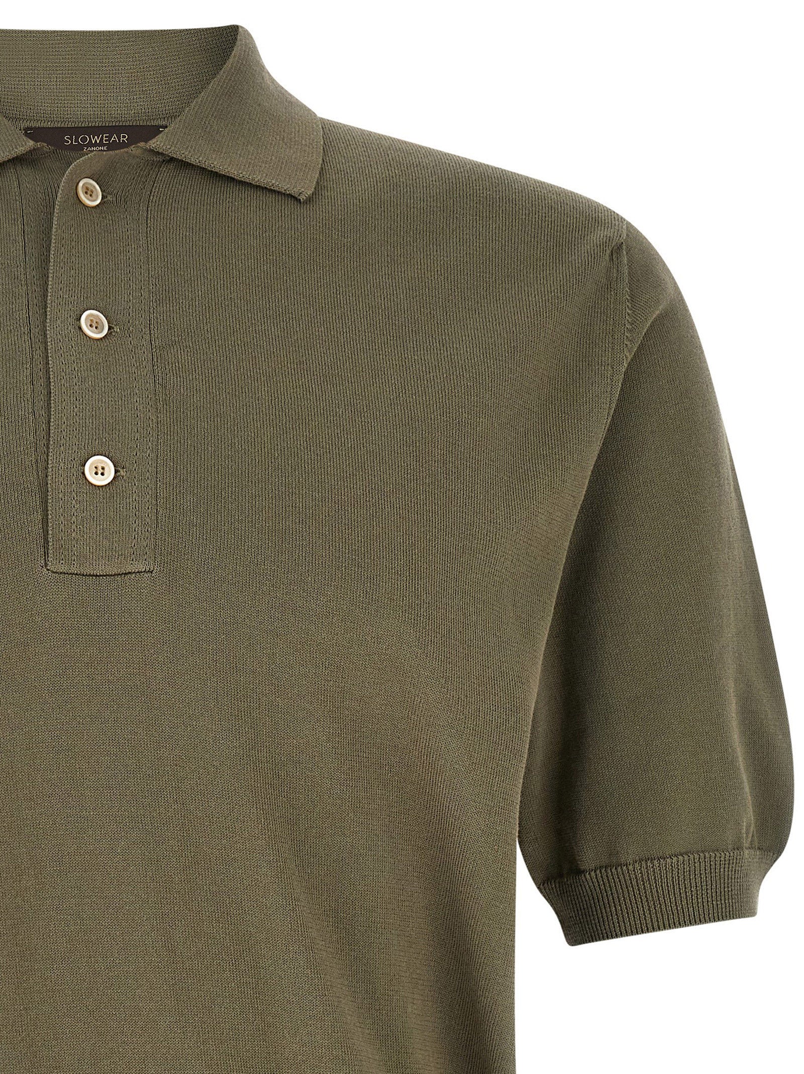 Zanone Cotton Knit Polo Shirt