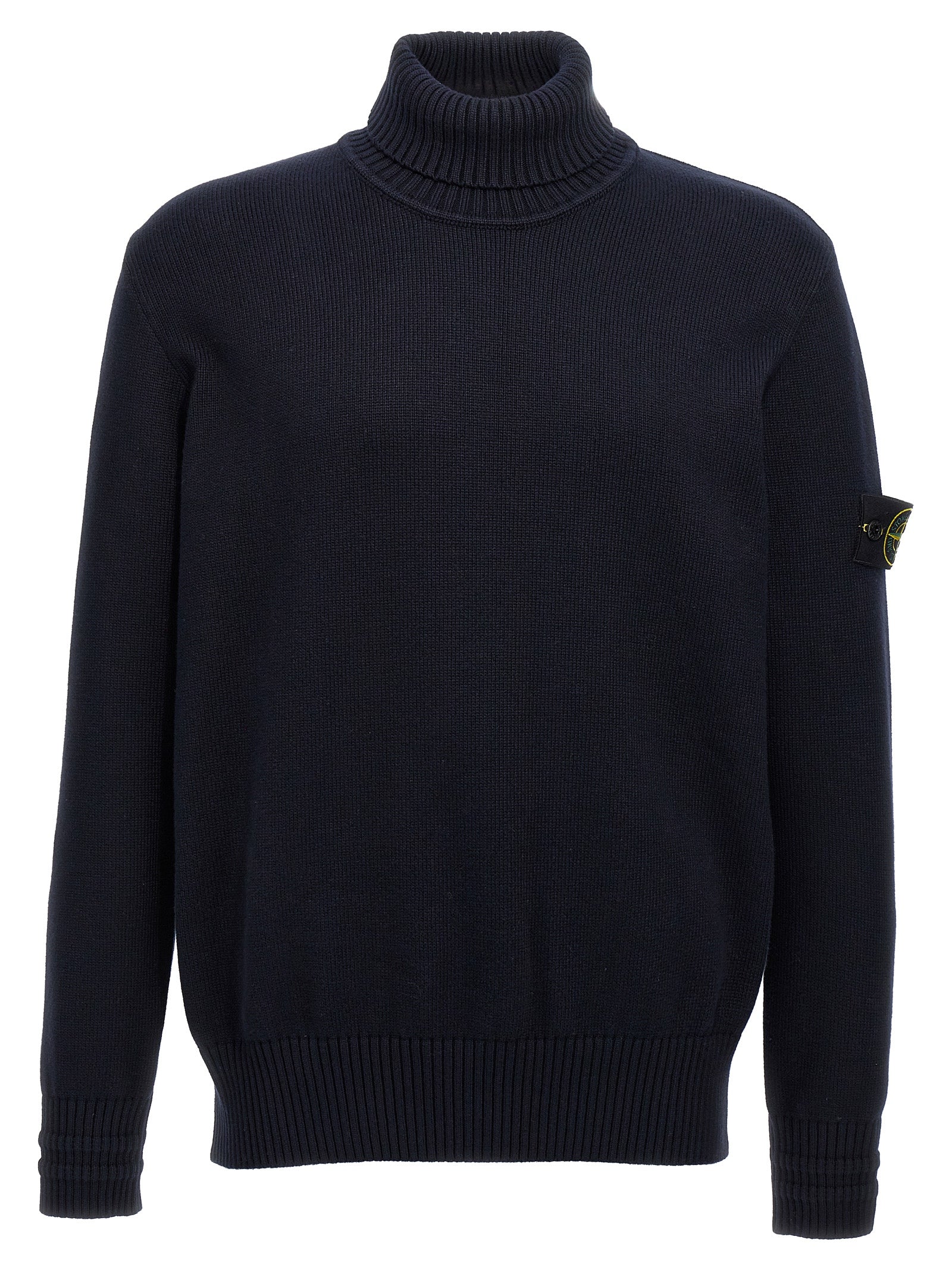 Stone Island Logo Badge Turtleneck Sweater