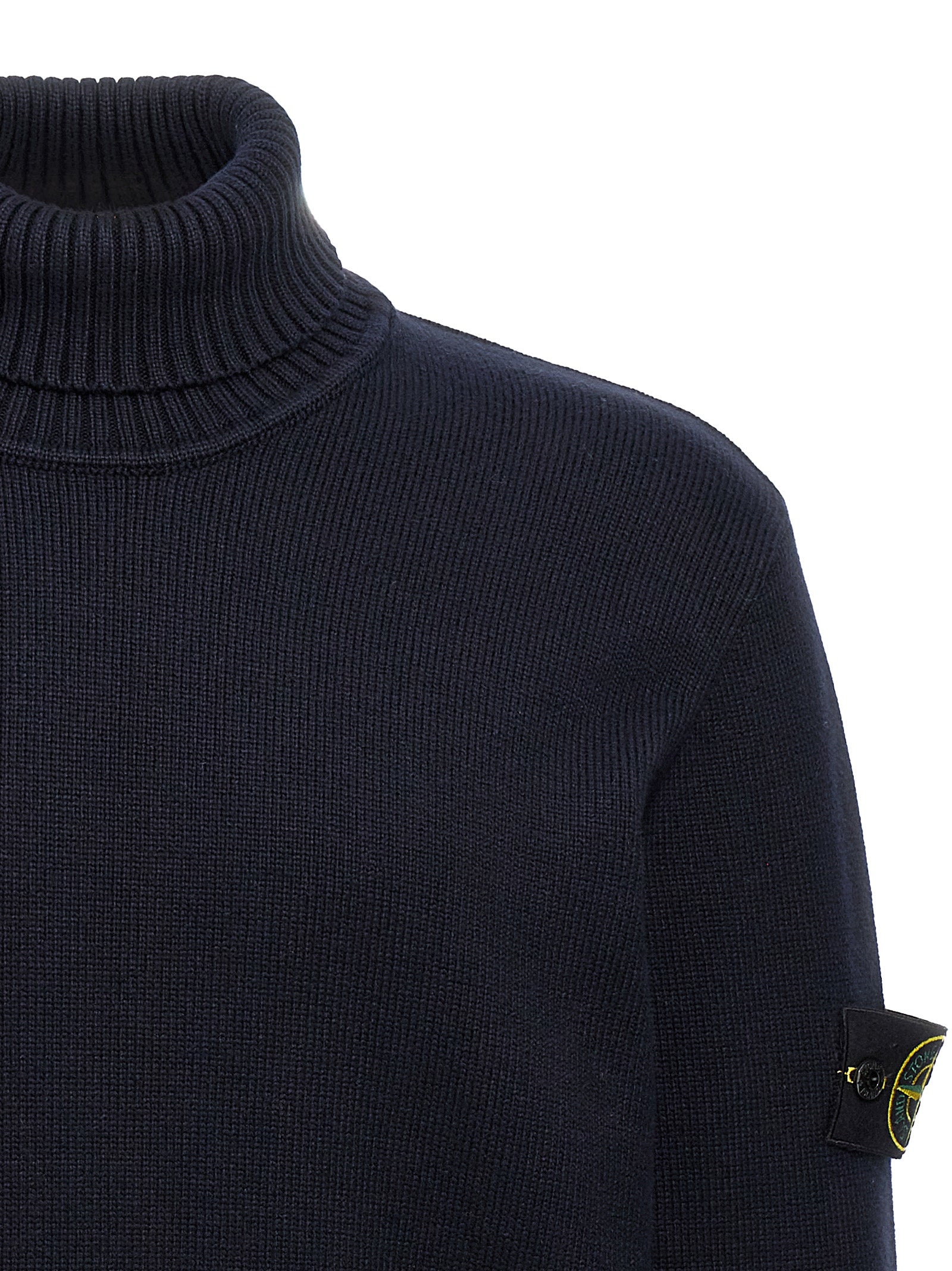 Stone Island Logo Badge Turtleneck Sweater