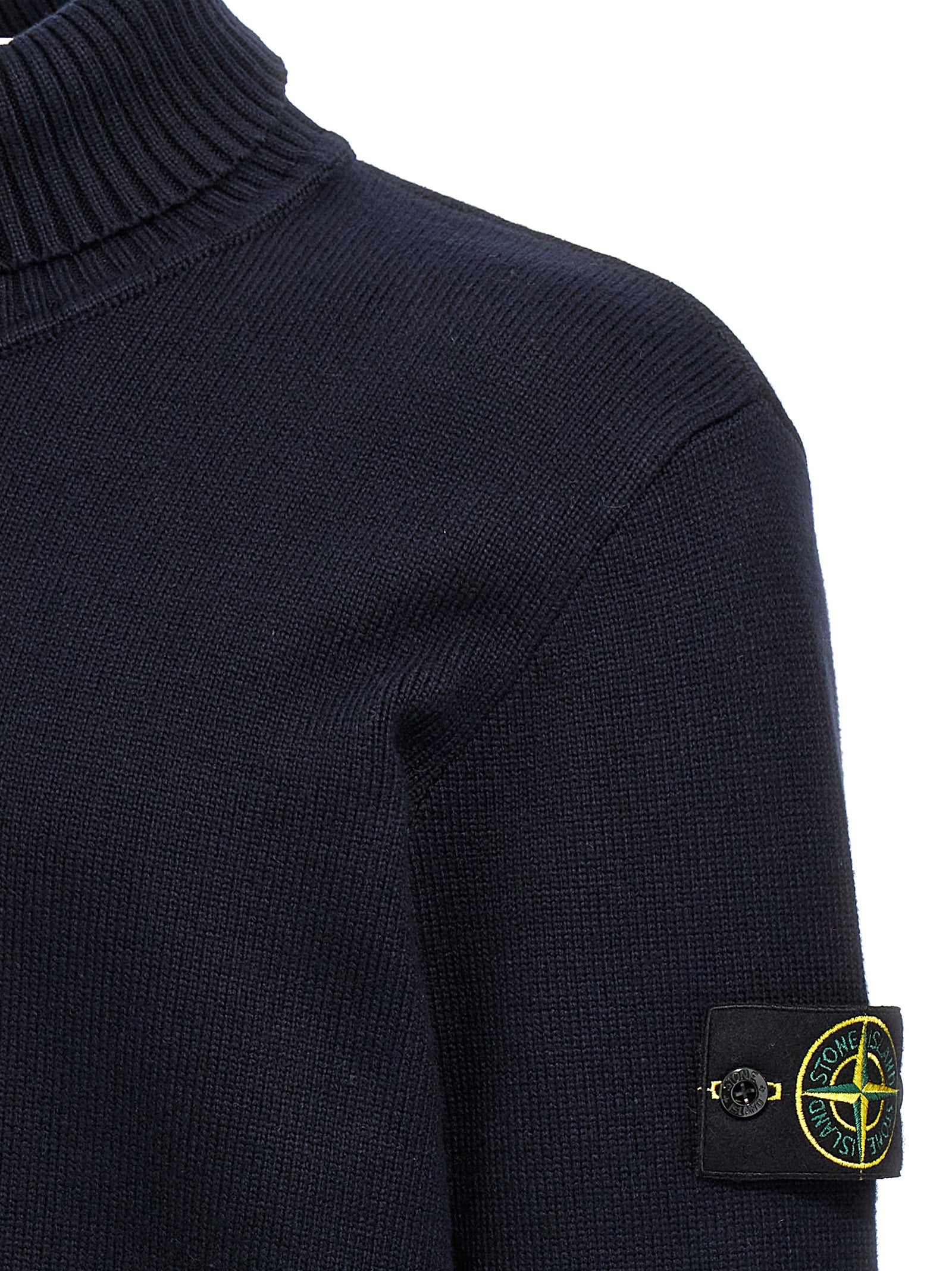 Stone Island Logo Badge Turtleneck Sweater