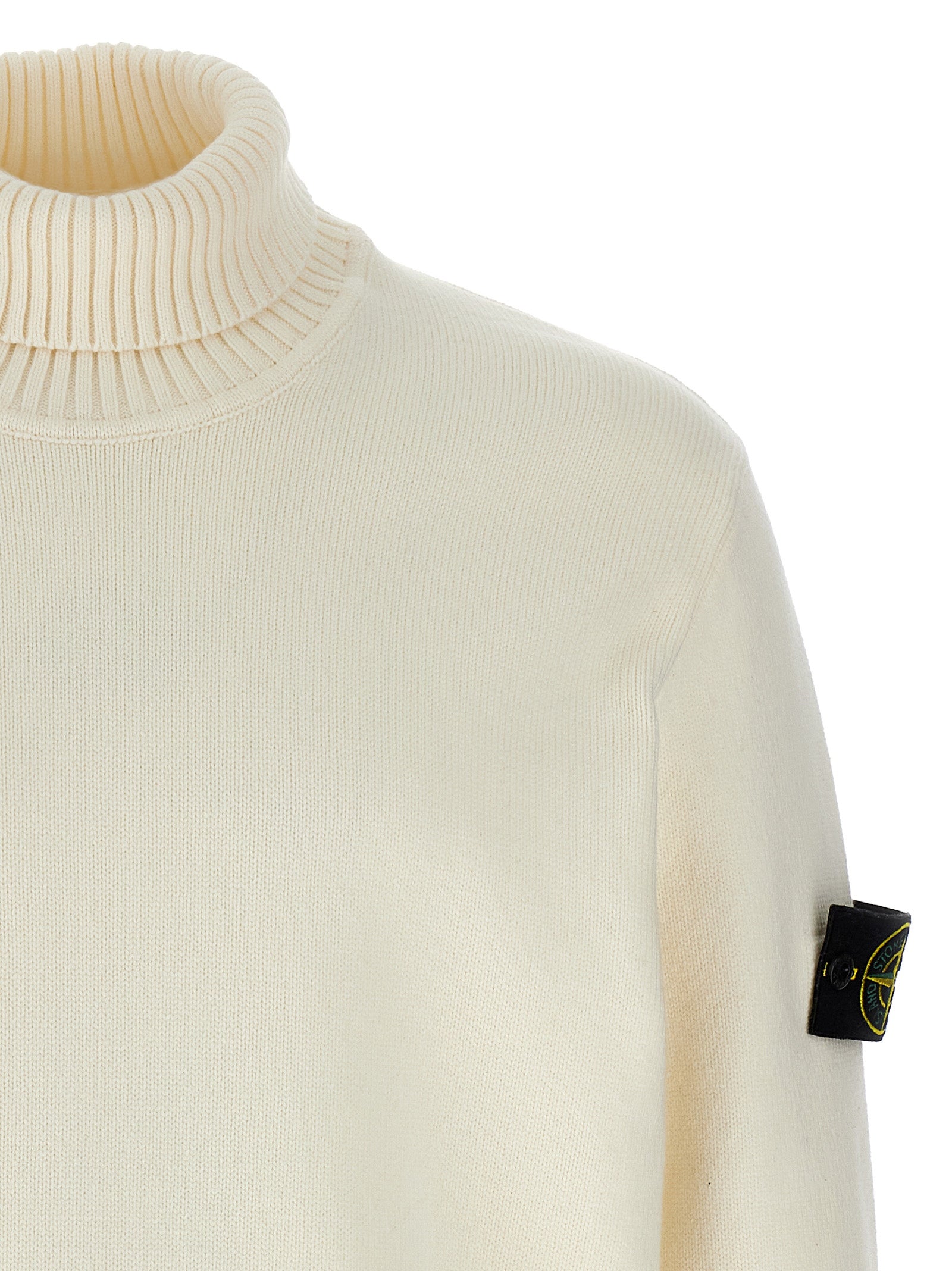 Stone Island Logo Badge Turtleneck Sweater