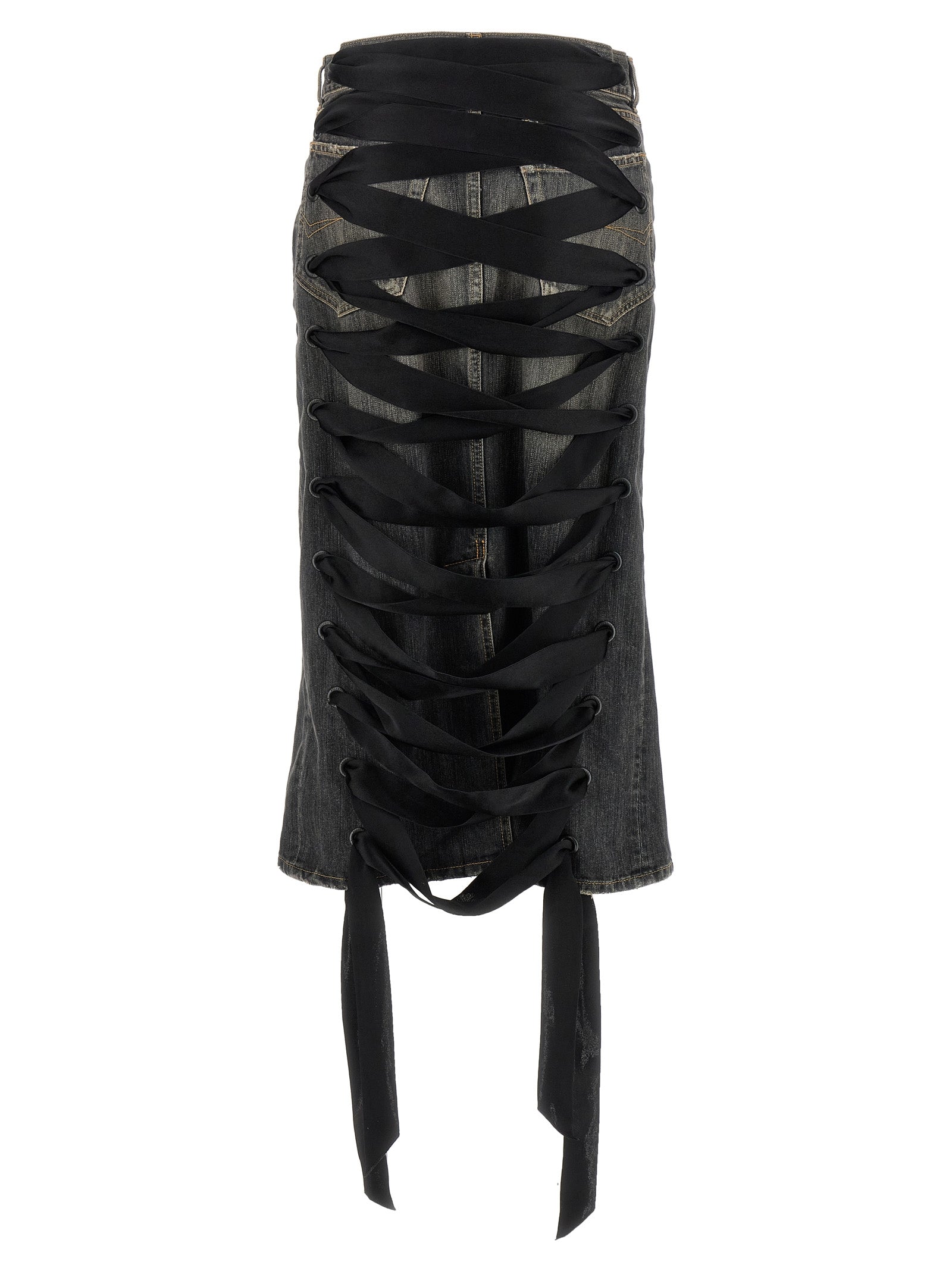 Balenciaga 'Lace Up' Denim Skirt