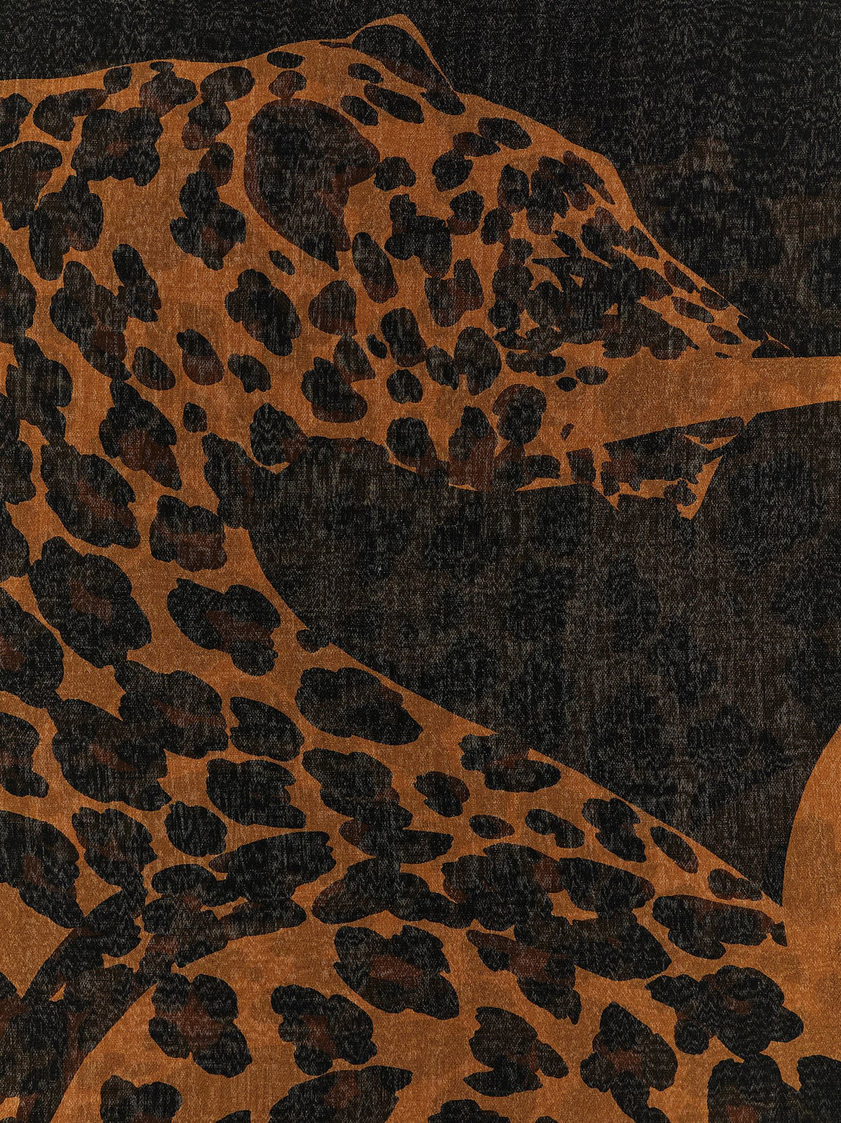 Saint Laurent 'Cassandre' Scarf With Leopard Pattern