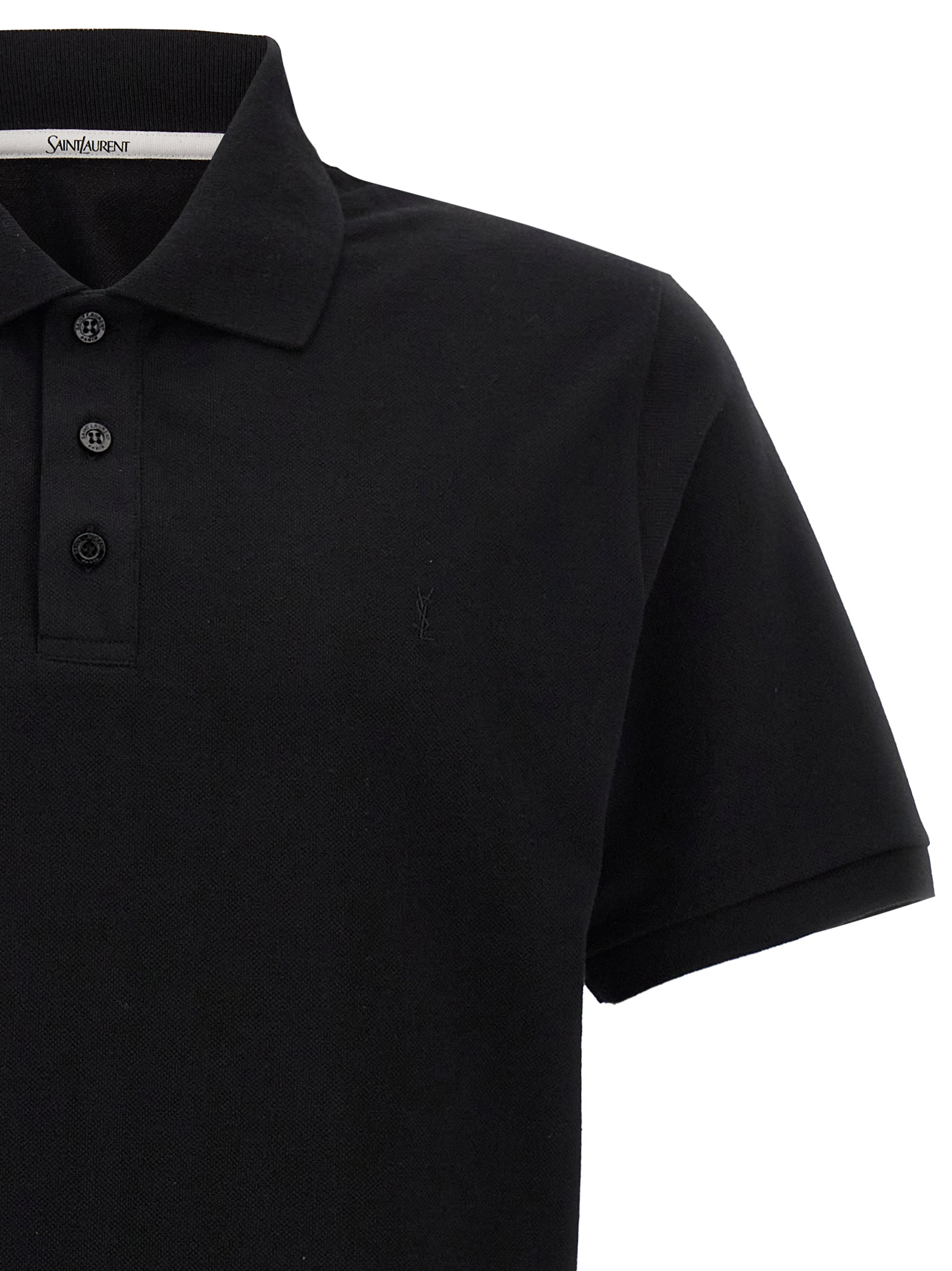 Saint Laurent Logo Embroidery Polo Shirt