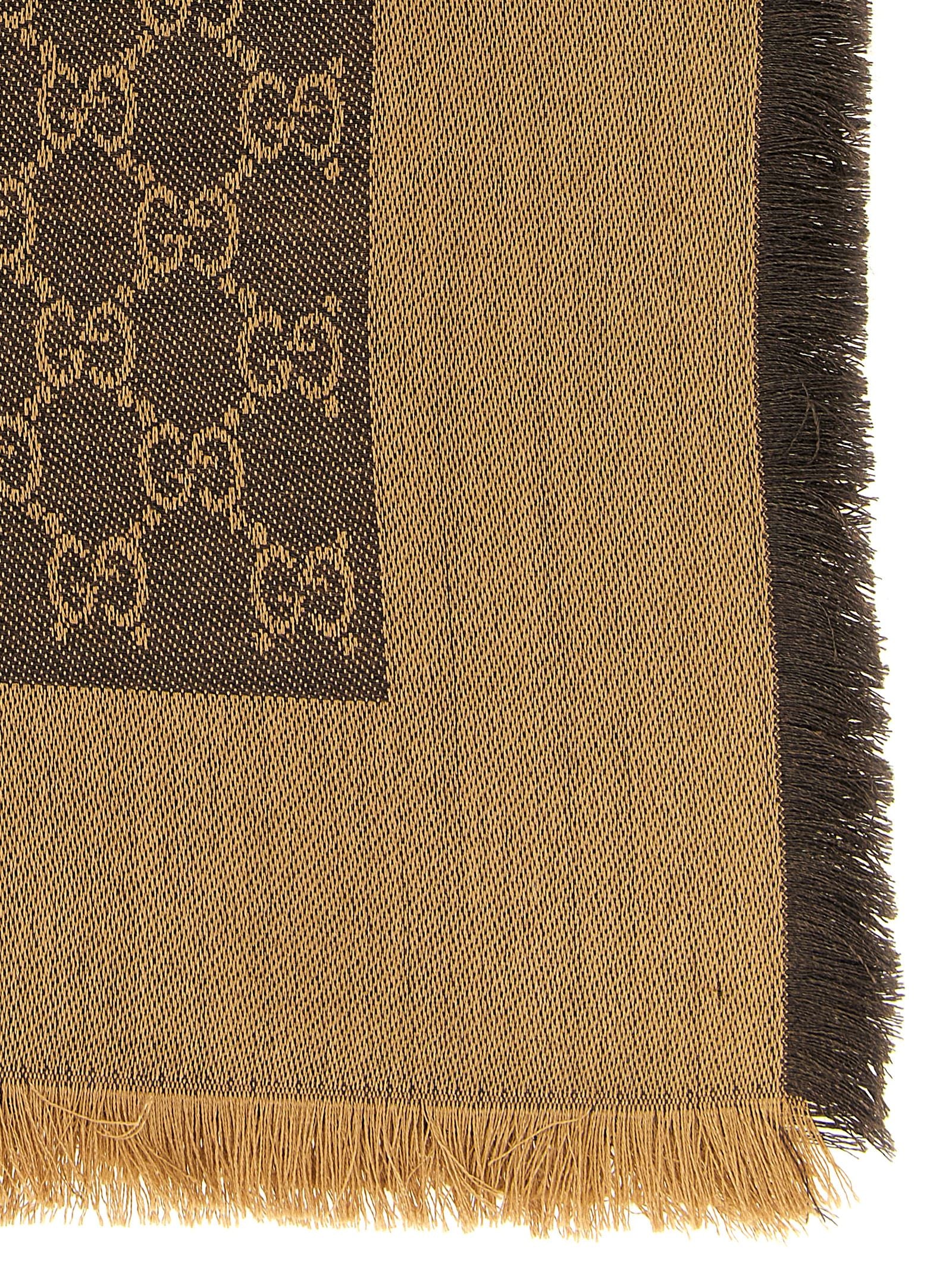 Gucci Wool And Silk Shawl Gg