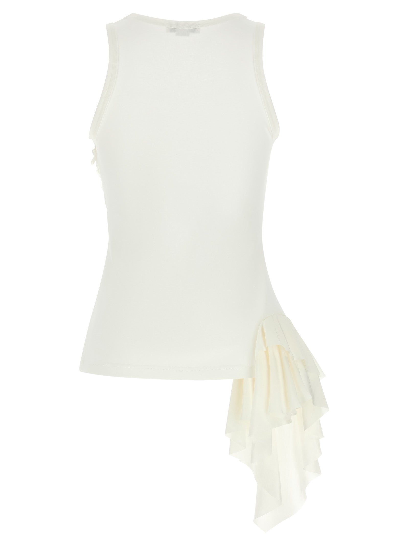 Mcqueen Silk Ruffle Tank Top