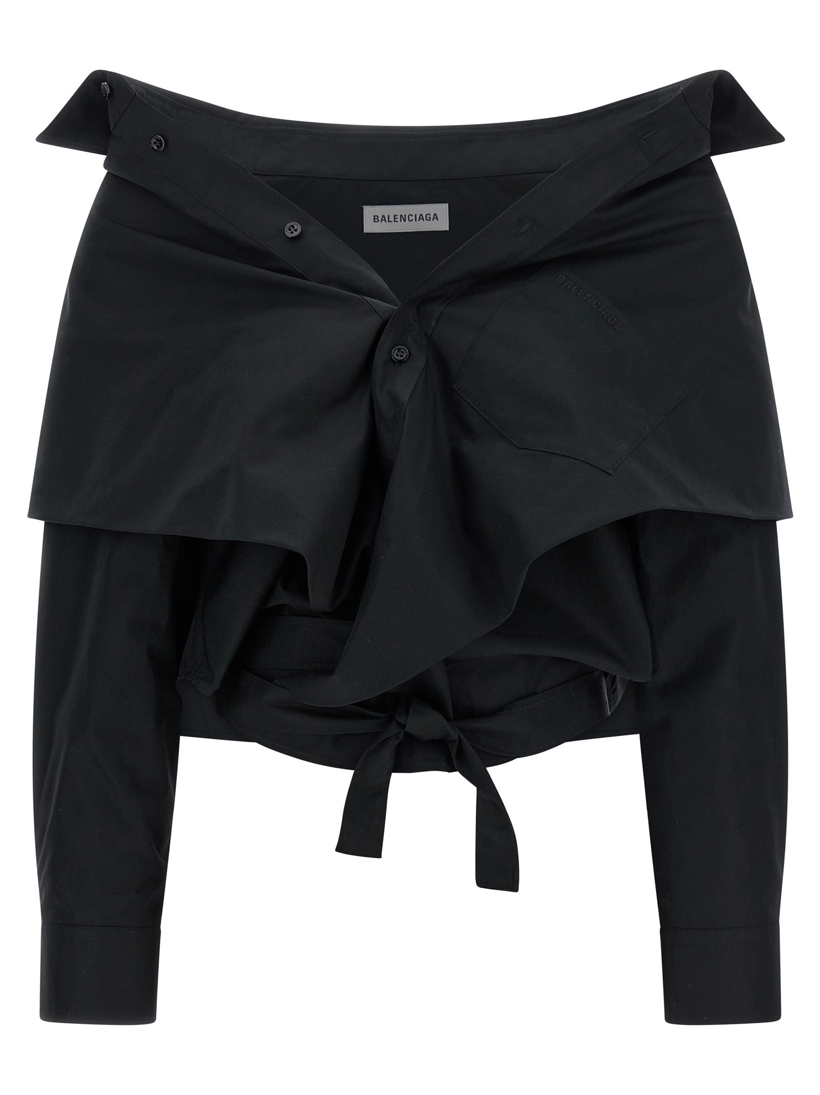 Balenciaga Crop Shirt Off The Shoulder