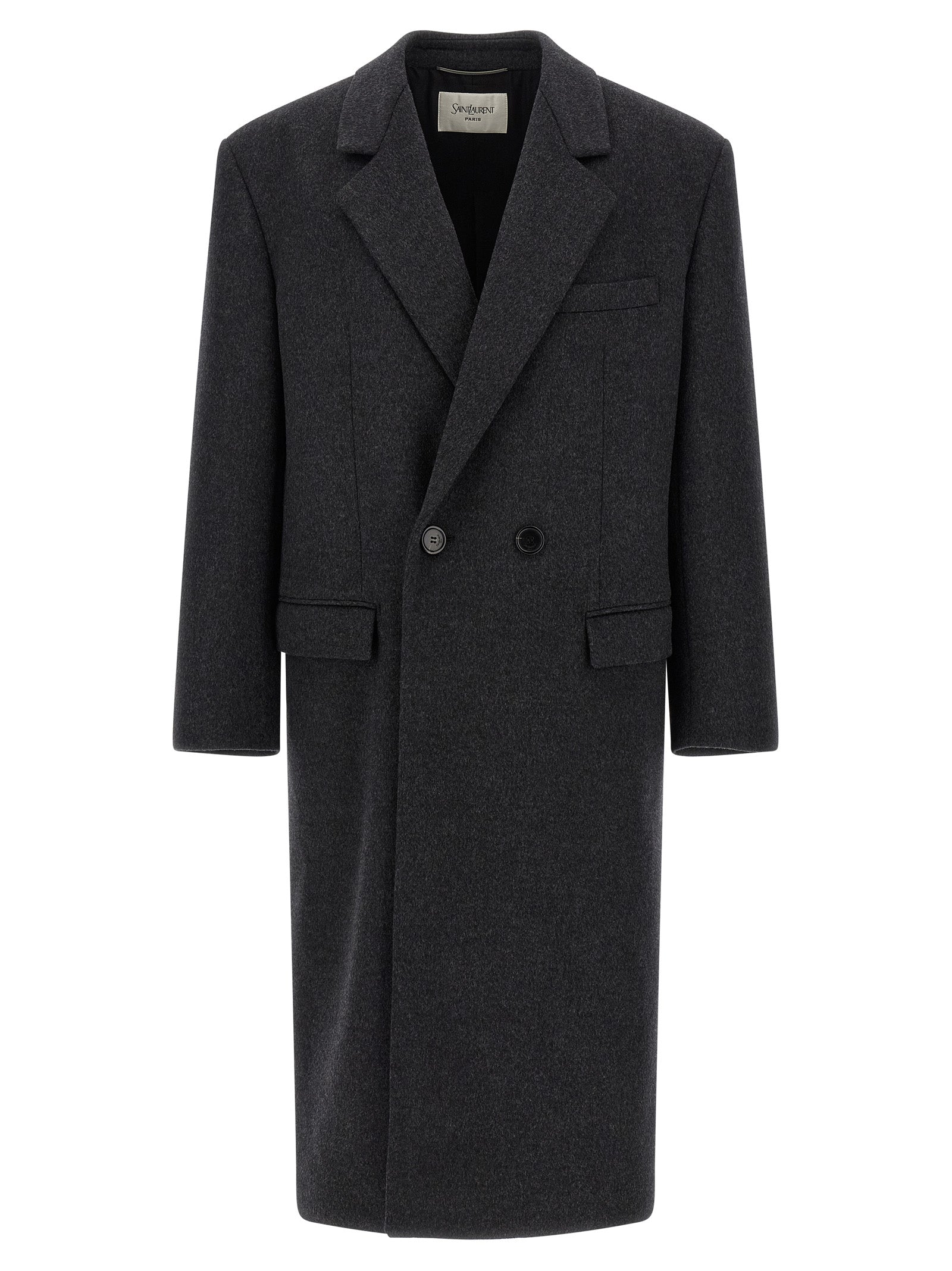 Saint Laurent Double-Face Combed Wool Coat