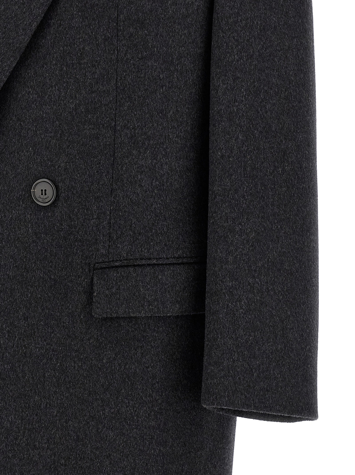 Saint Laurent Double-Face Combed Wool Coat