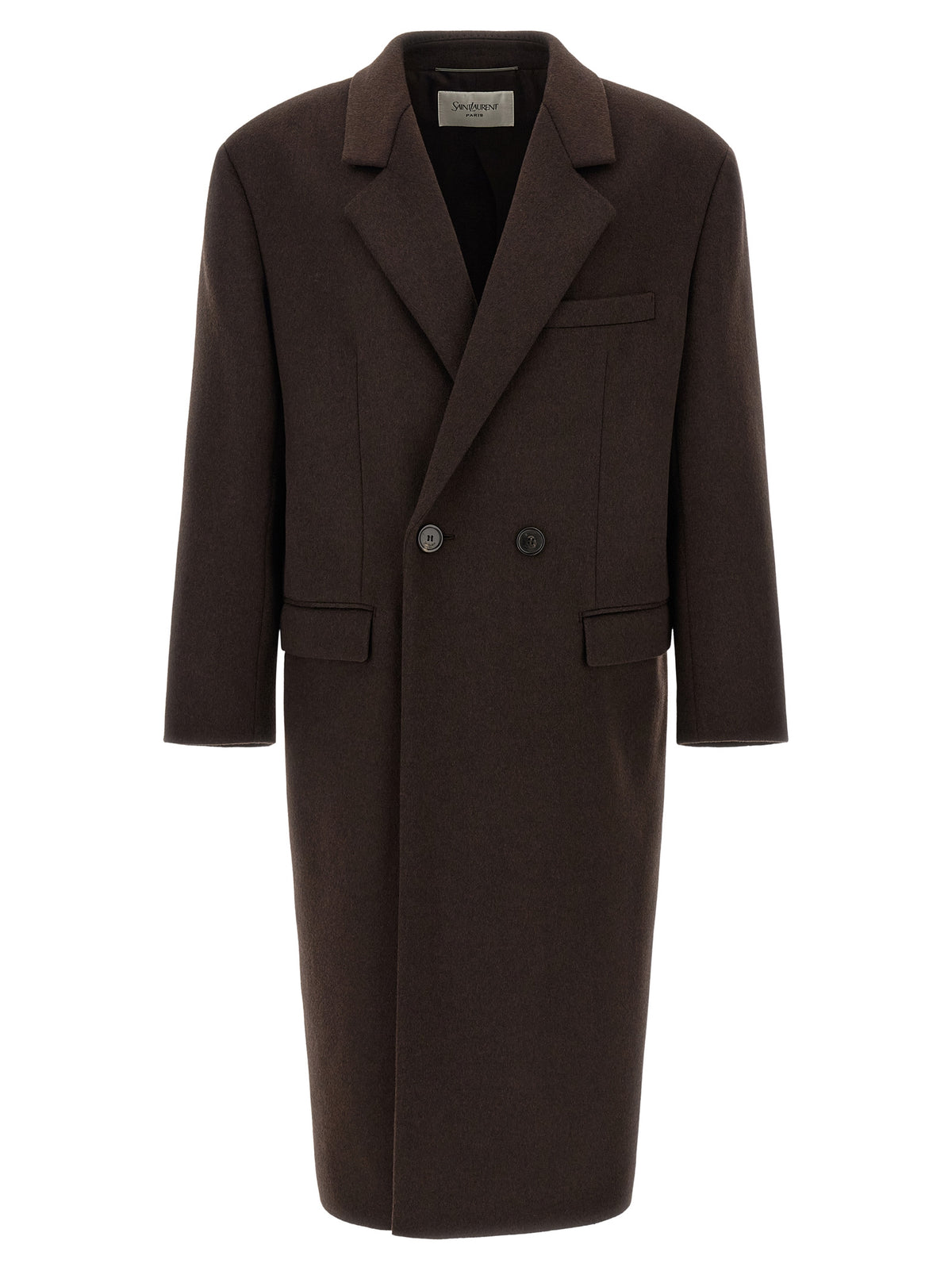 Saint Laurent Double-Face Combed Wool Coat