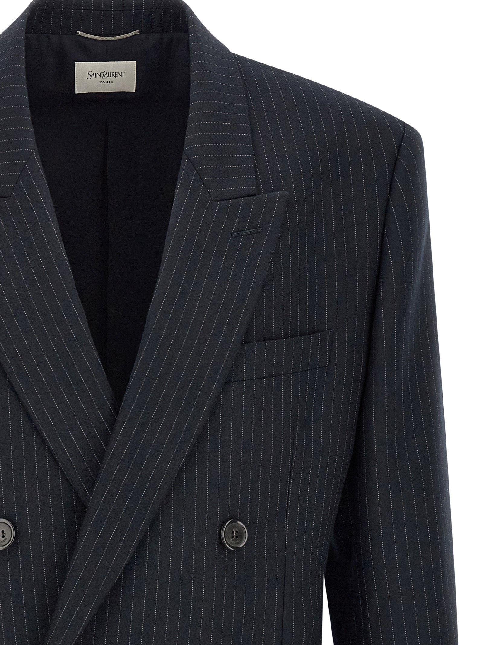 Saint Laurent Pinstriped Double-Breasted Blazer