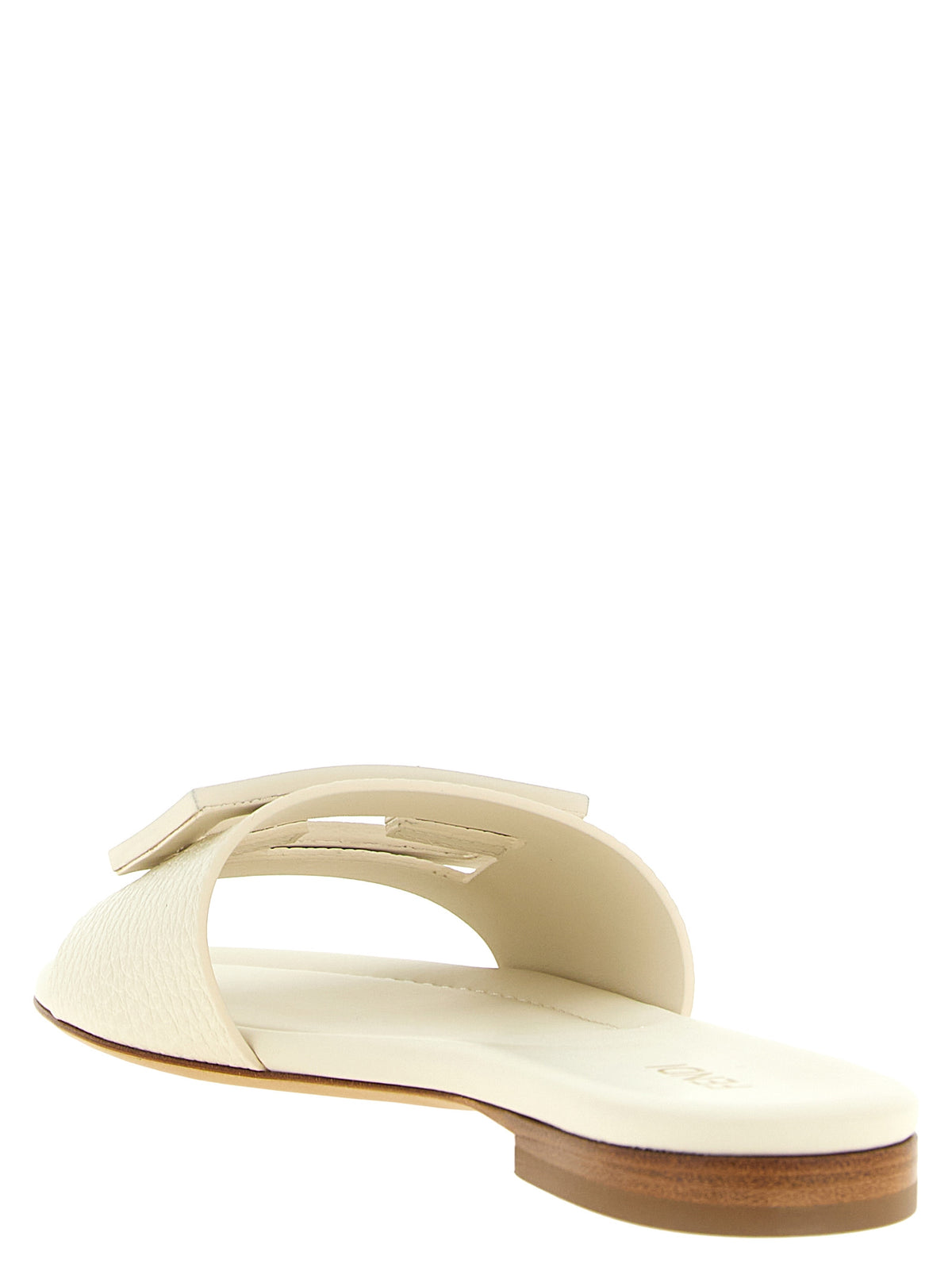 Fendi White 'Tube' Slides