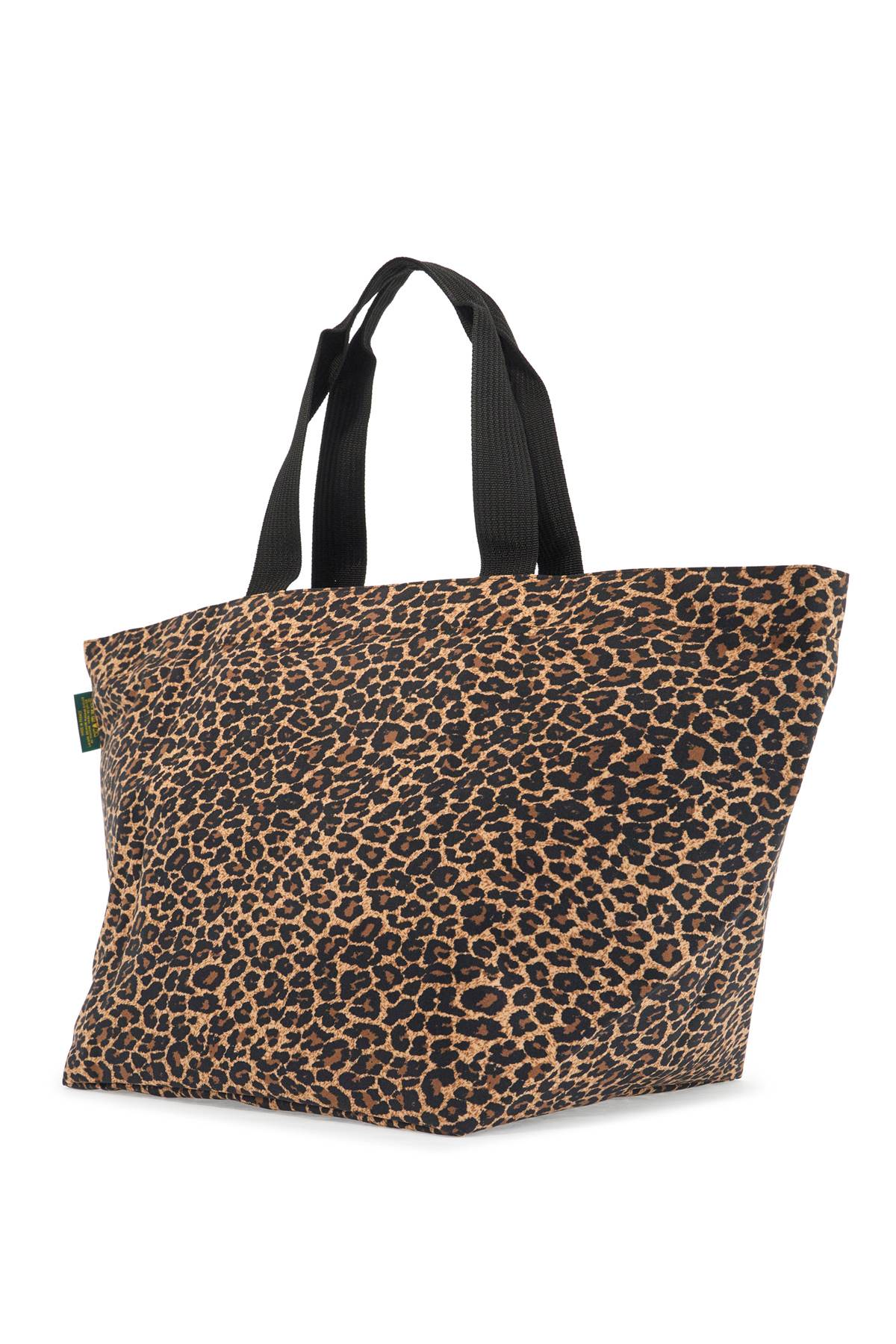 Herve Chapelier Leopard Print Xl Square Bottom Tote Bag