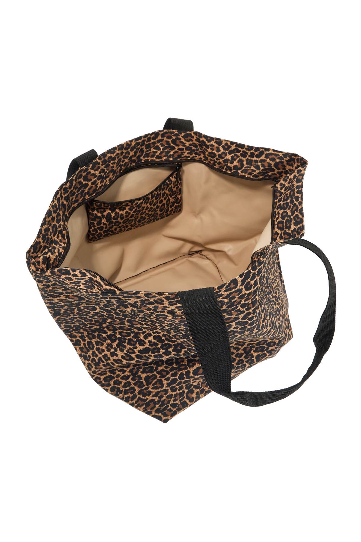 Herve Chapelier Leopard Print Xl Square Bottom Tote Bag