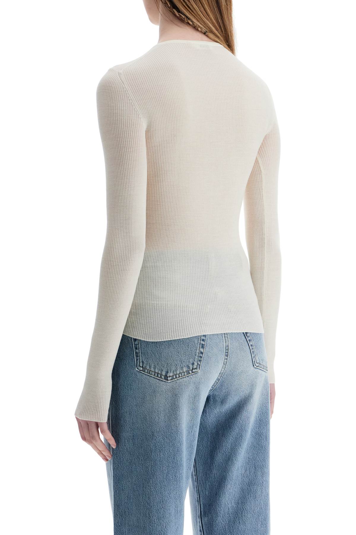 Khaite Glaze Color Wool Top With V-Neck