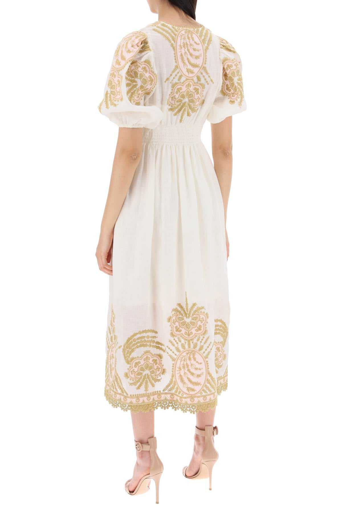 Zimmermann Waverly Embroidered Linen Dress