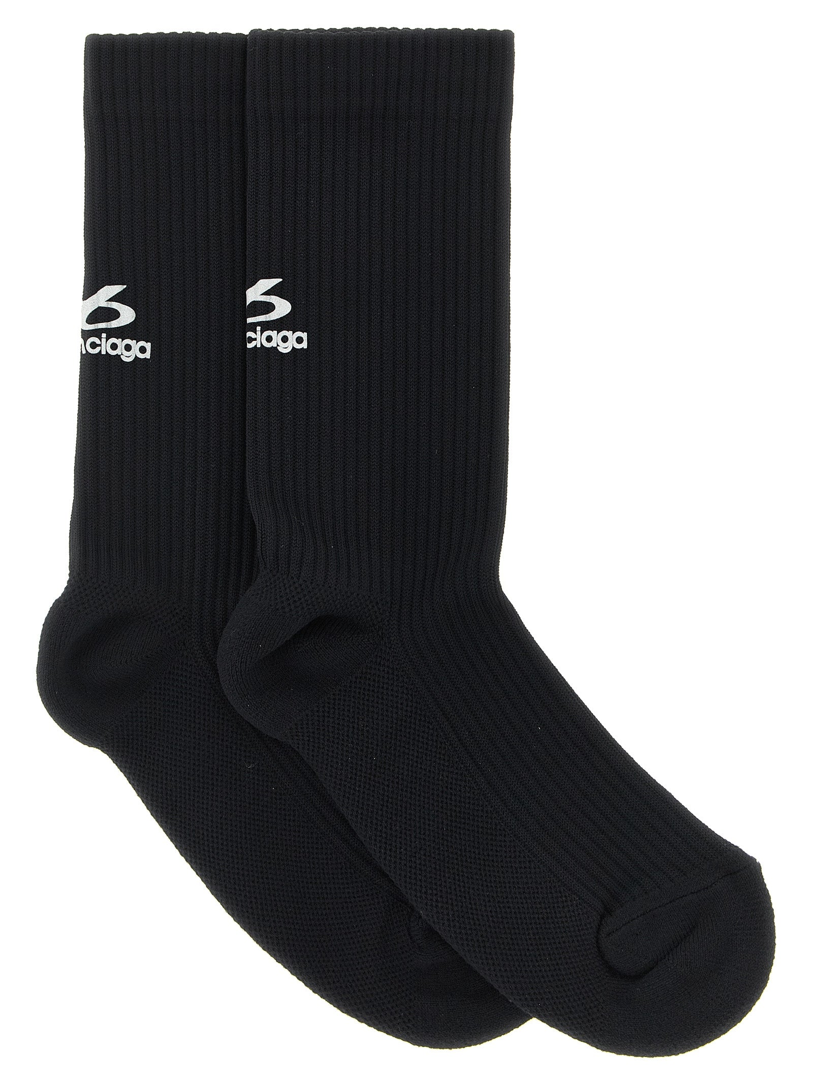 Balenciaga Ribbed Socks With Logo