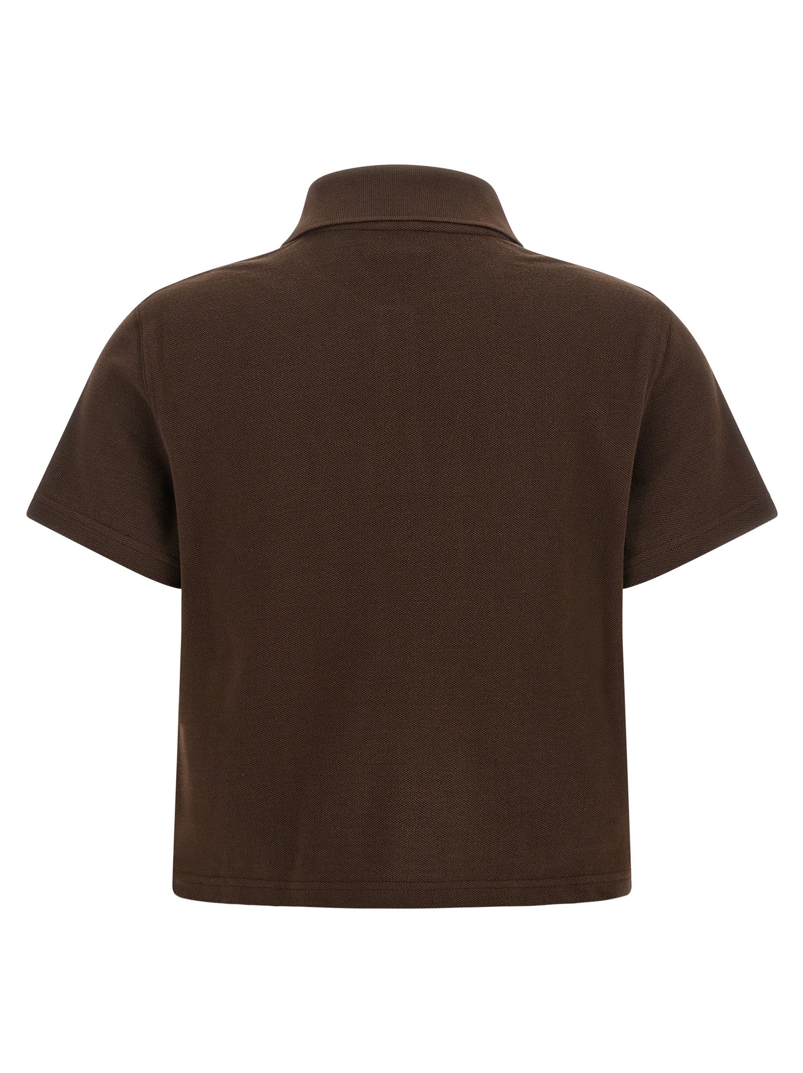 Saint Laurent 'Cassandre' Crop Polo Shirt