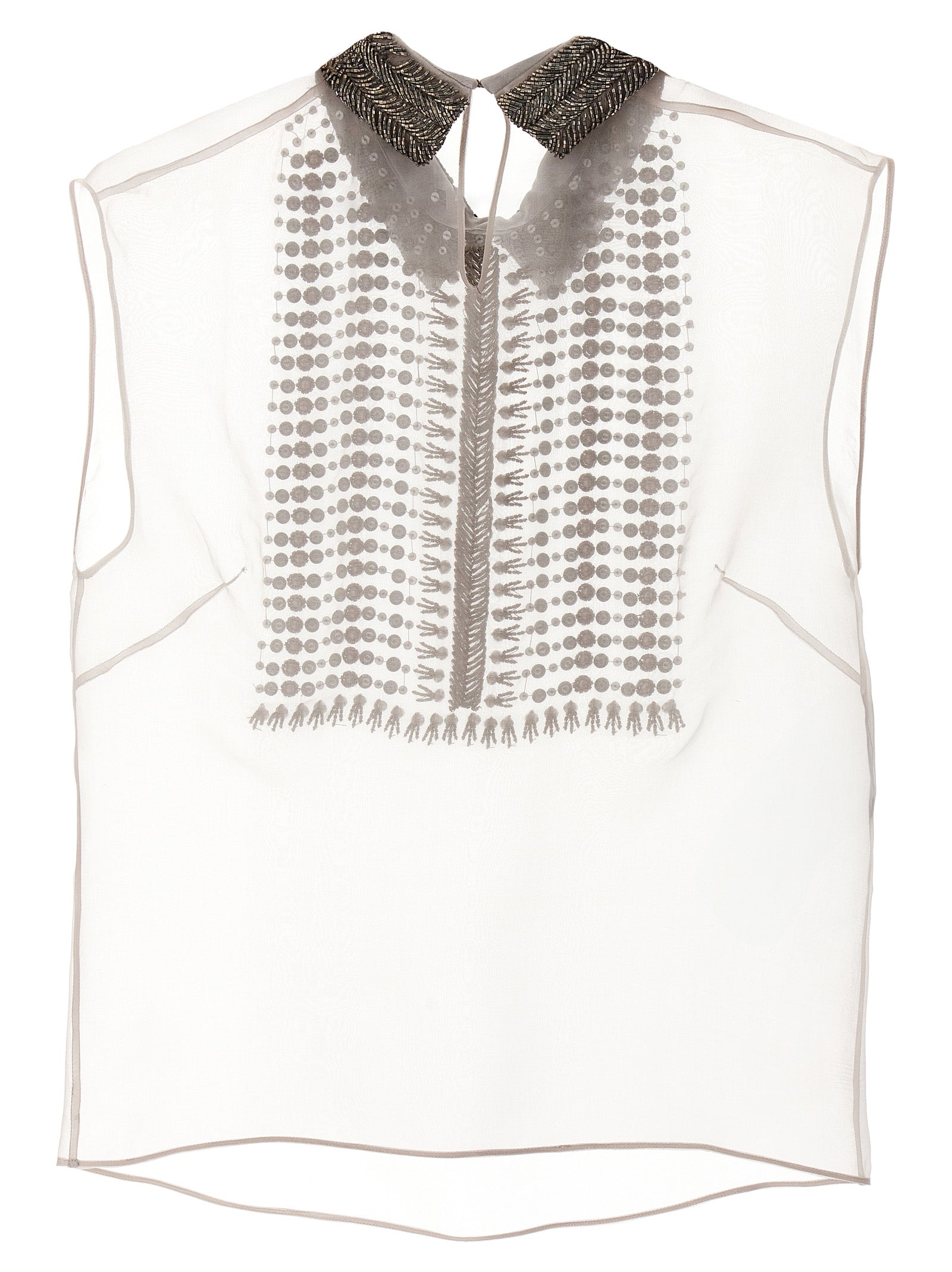 Alberta Ferretti Beaded Chiffon Top