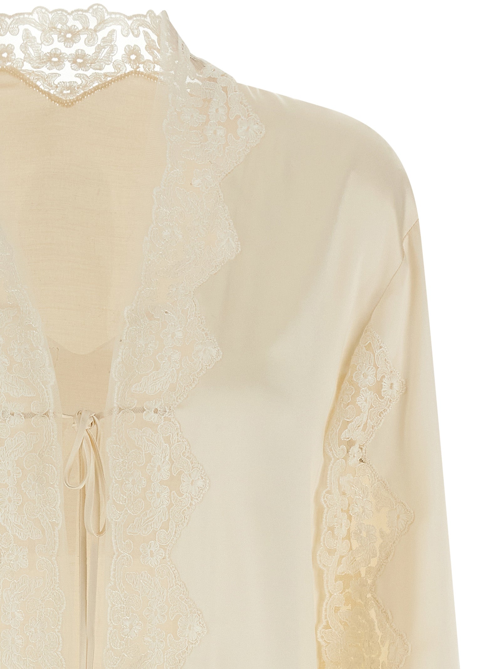 Alberta Ferretti Satin And Lace Shirt
