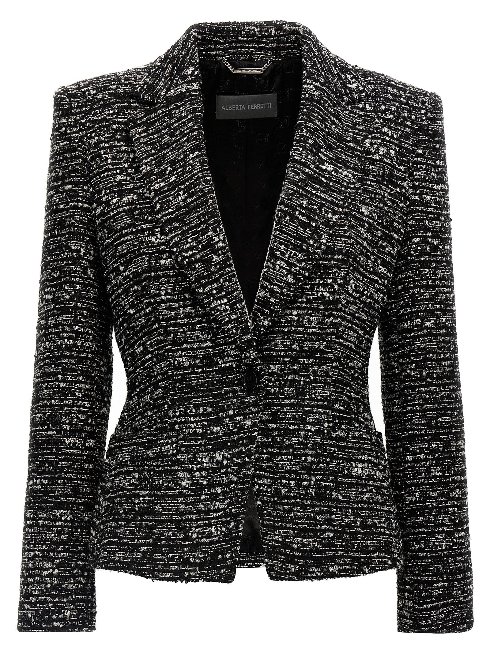 Alberta Ferretti Boucle Single-Breasted Blazer