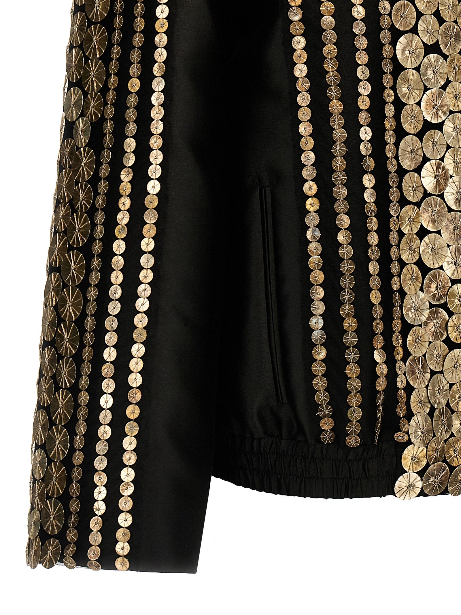 Alberta Ferretti Sequin Satin Bomber Jacket