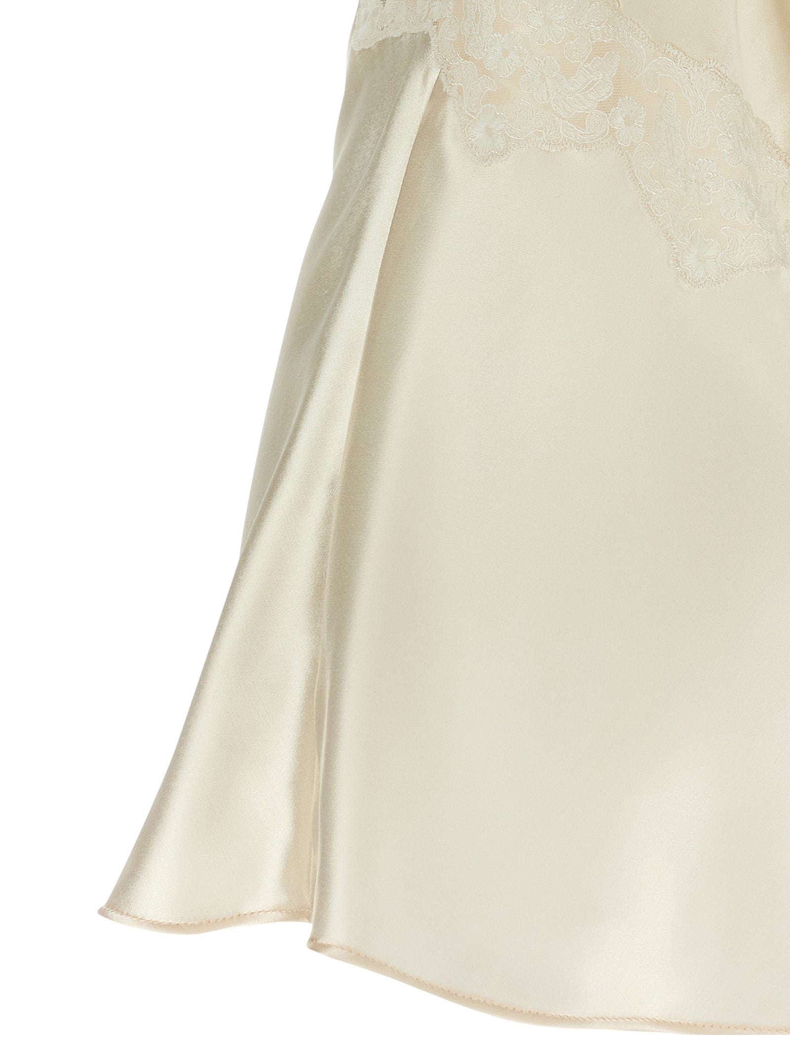 Alberta Ferretti Satin And Lace Top