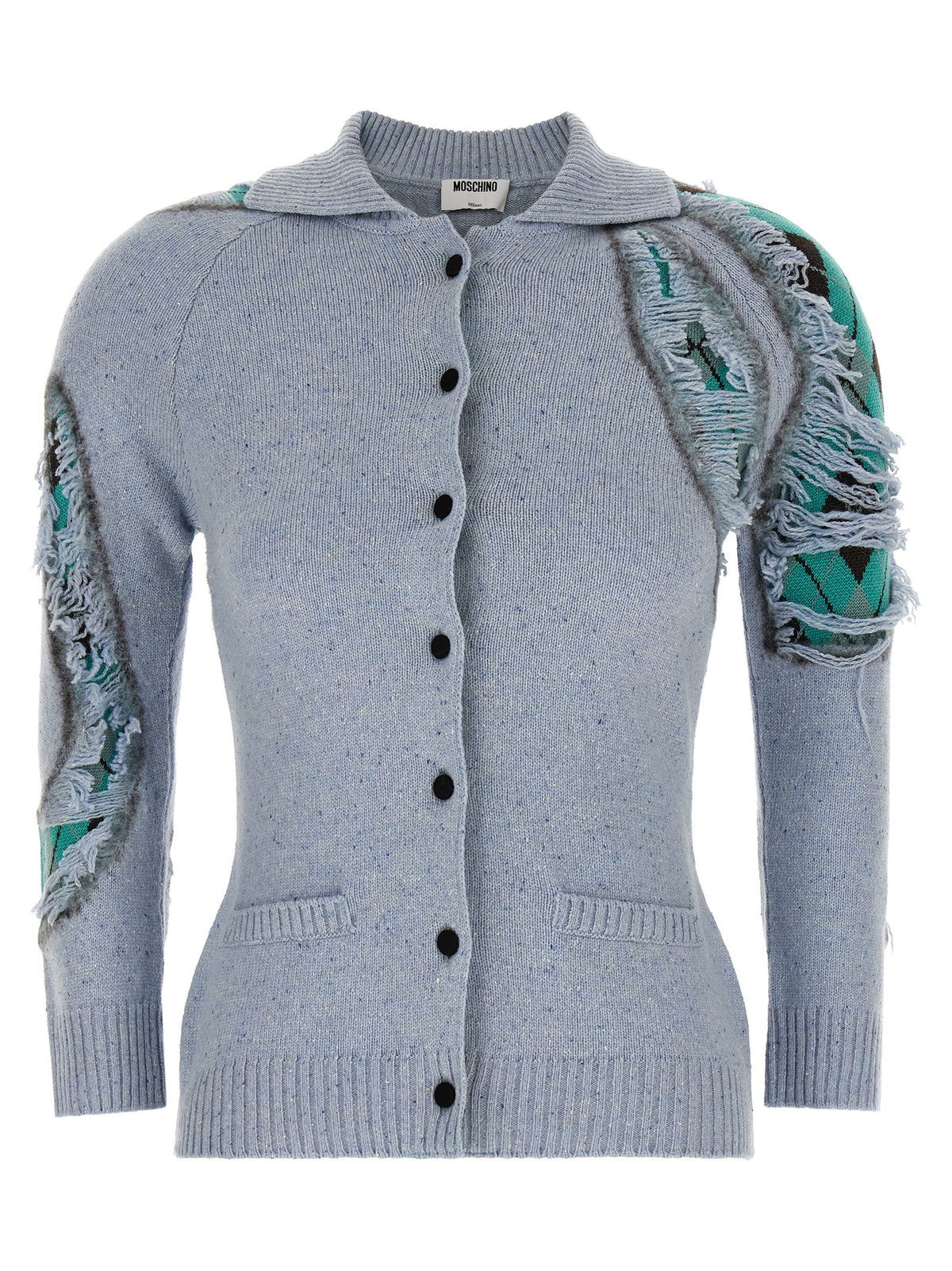 Moschino 'Distressed Argyle' Cardigan