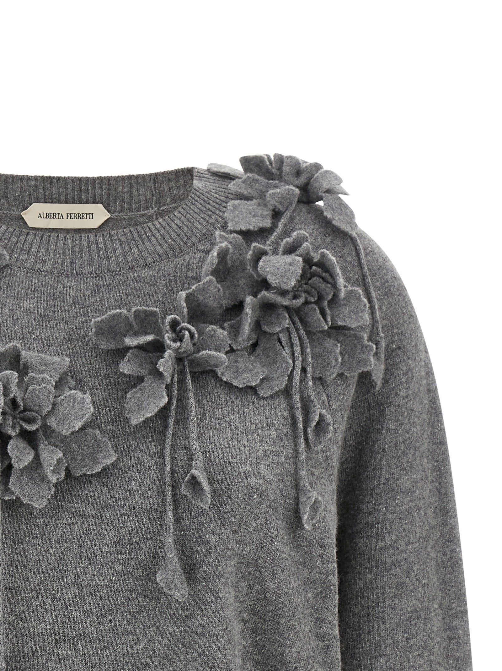 Alberta Ferretti Embroidered Flower Sweater