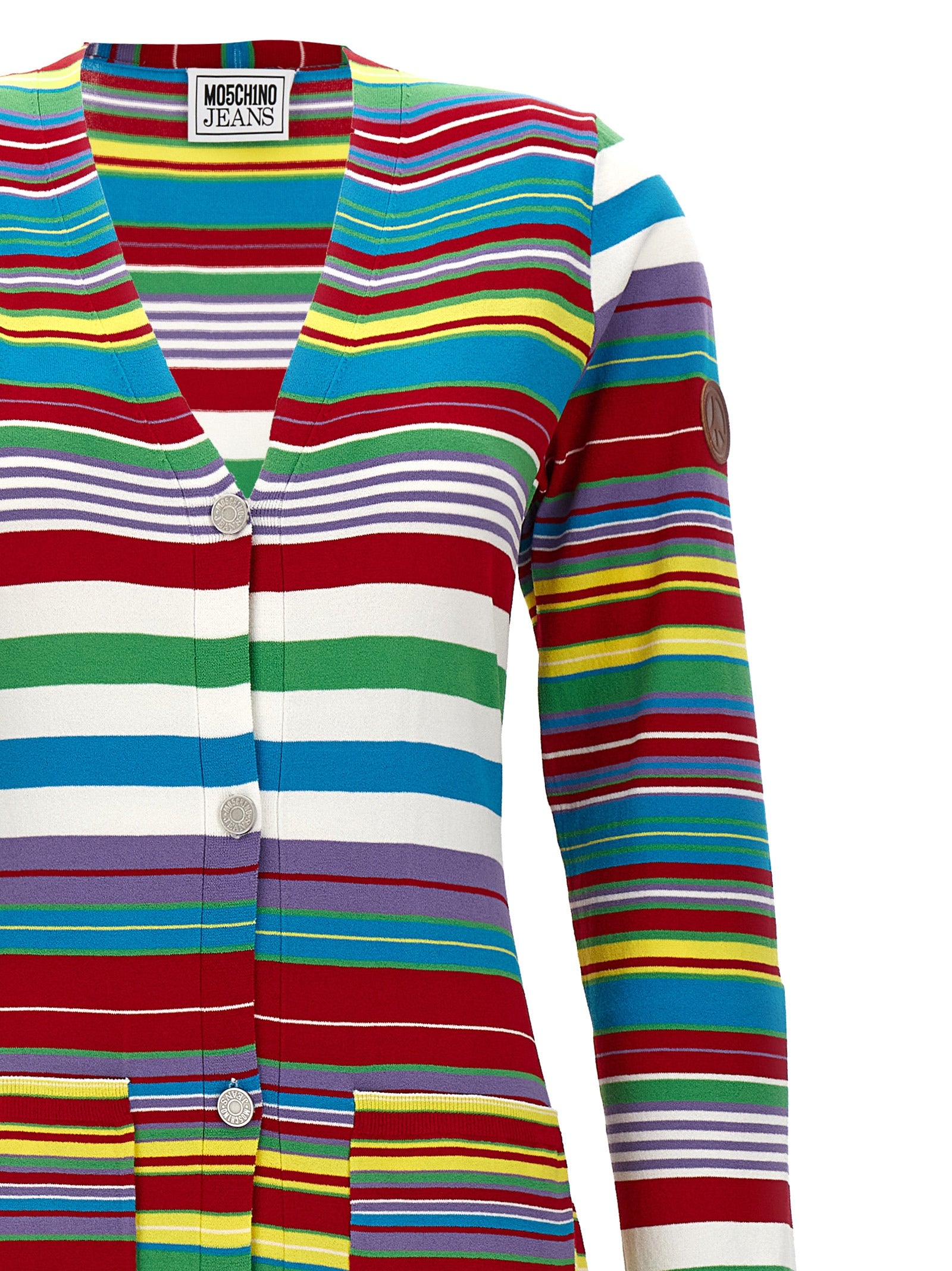 Mo5Ch1No Jeans Striped Cardigan