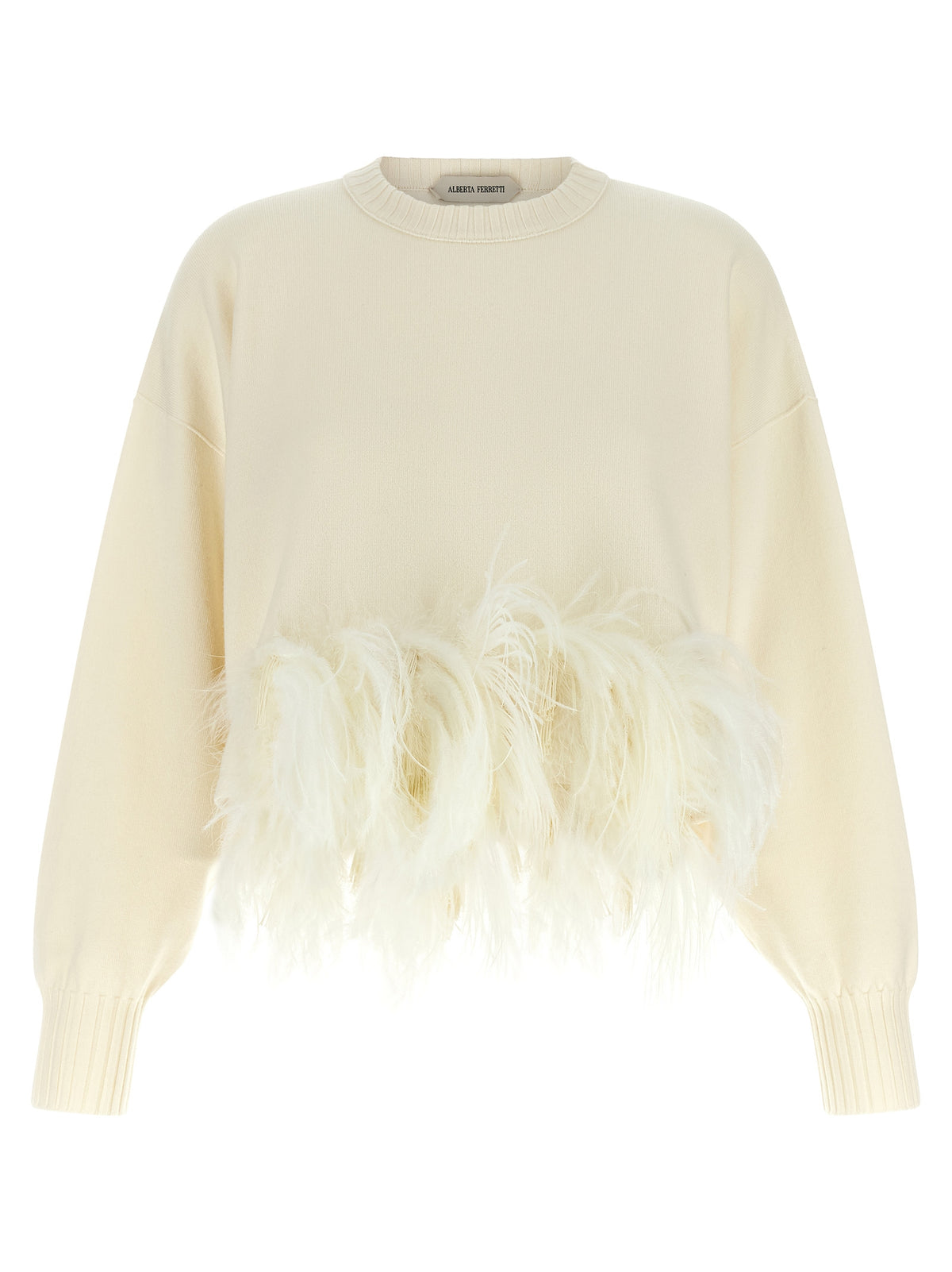Alberta Ferretti Feather Cropped Sweater