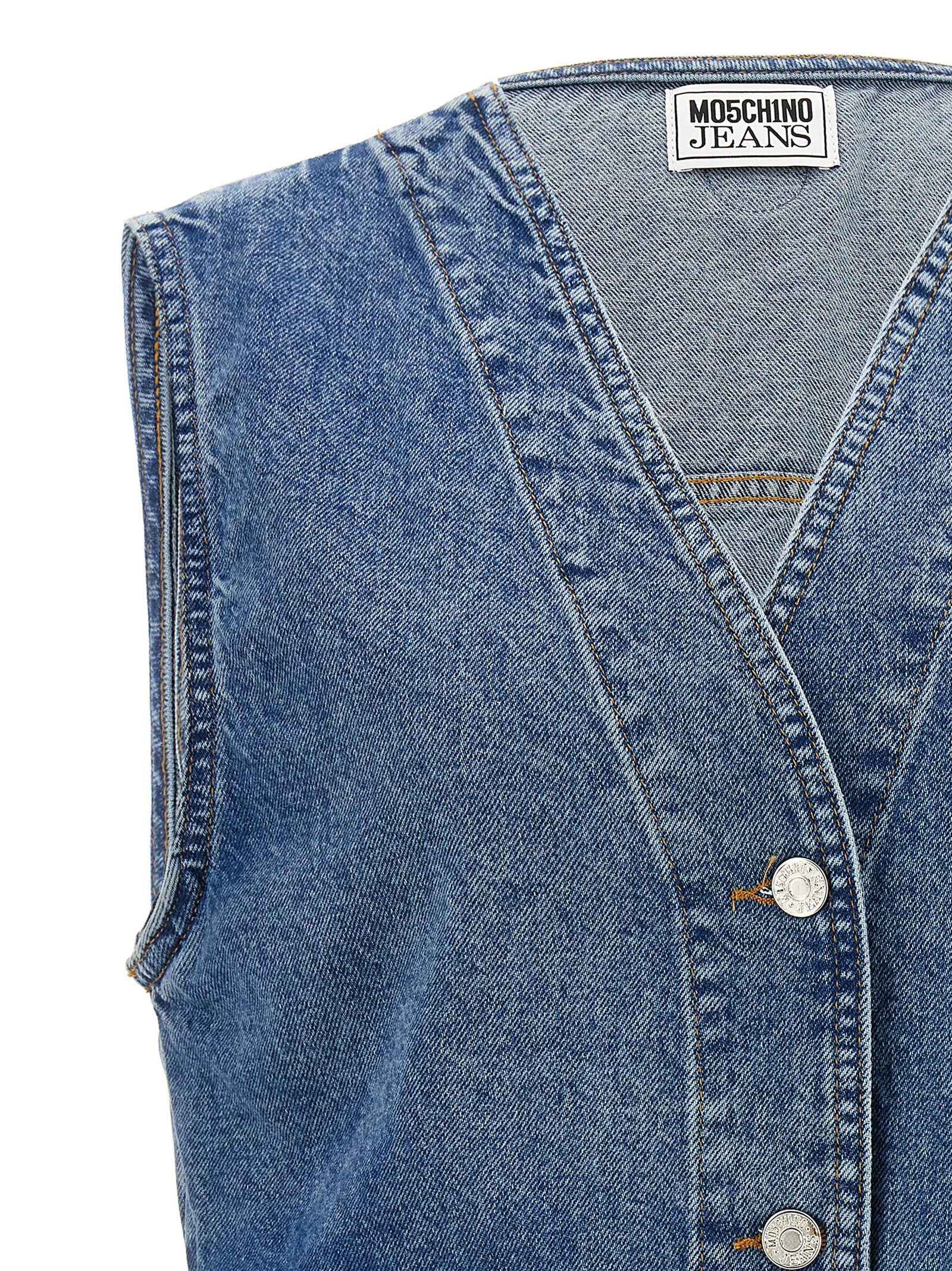 Mo5Ch1No Jeans Denim Vest