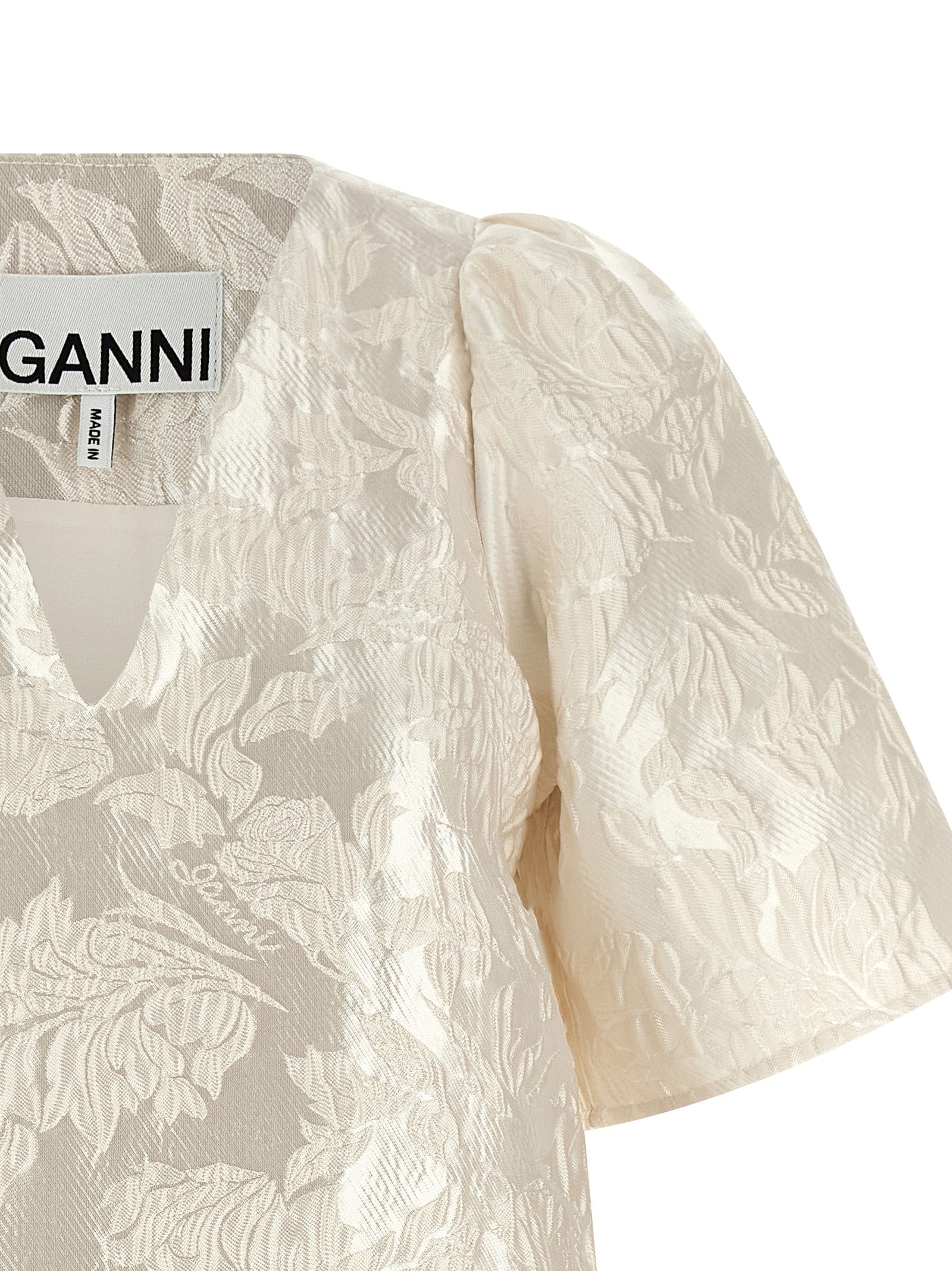 Ganni 'Satin Cloque' Mini Dress