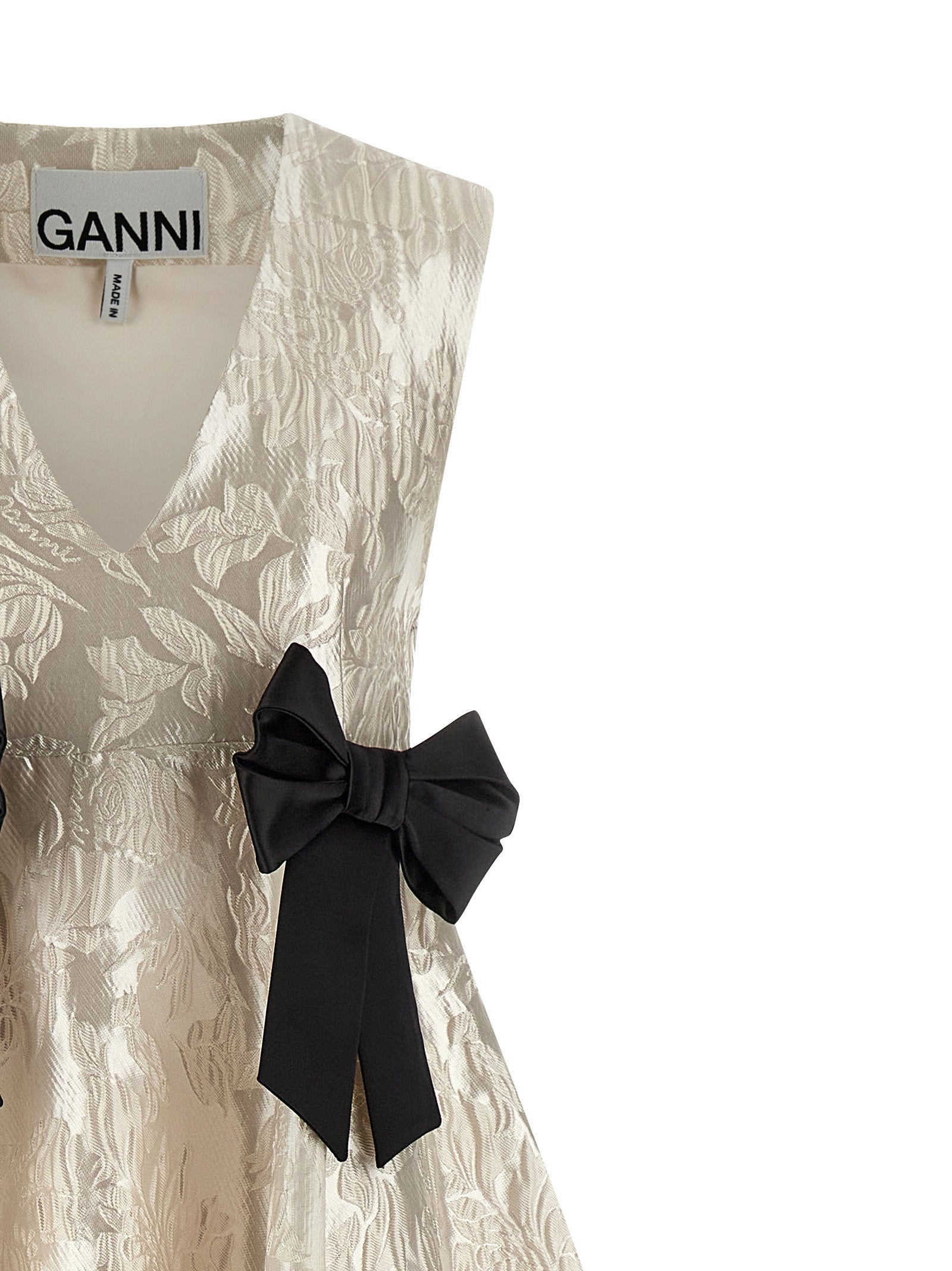 Ganni 'Cloque V-Neck' Dress