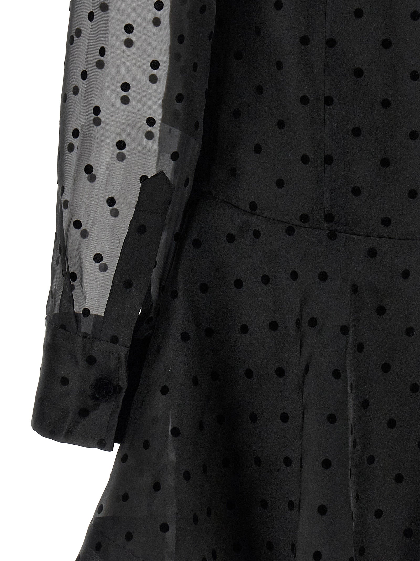 Ganni 'Black Organza Circle Collar' Dress