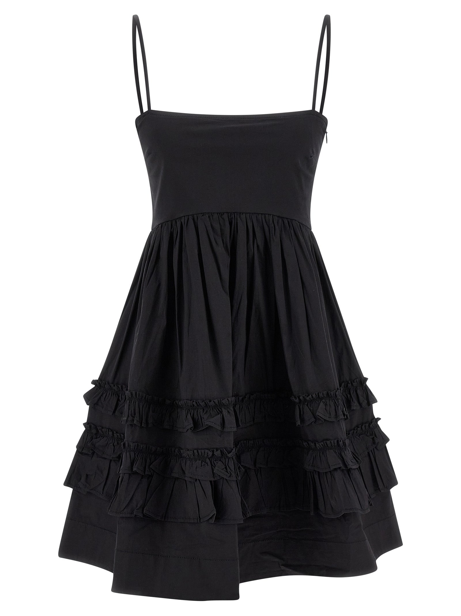 Ganni 'Black Mini Frill' Dress