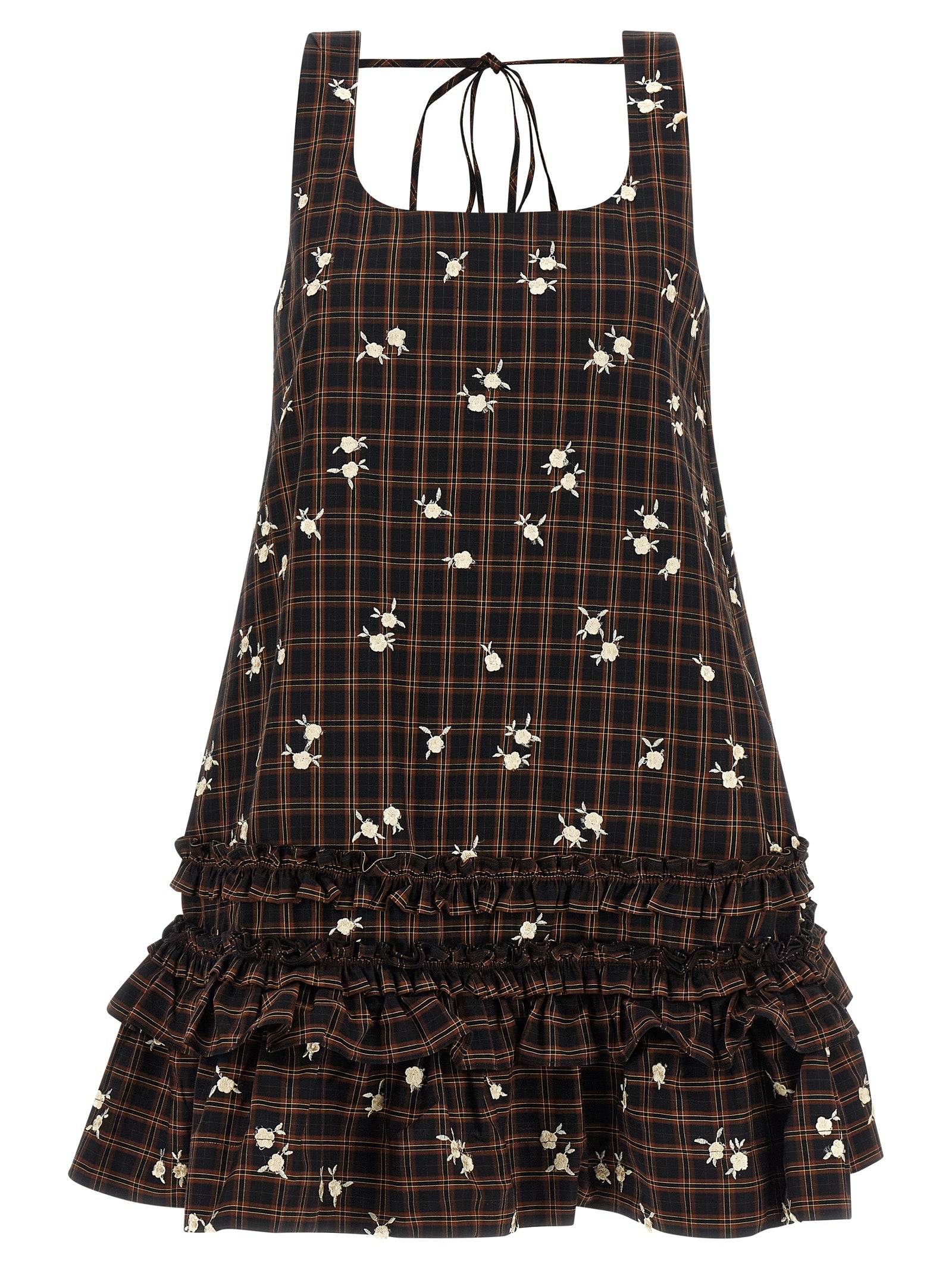 Ganni 'Check Flower' Dress