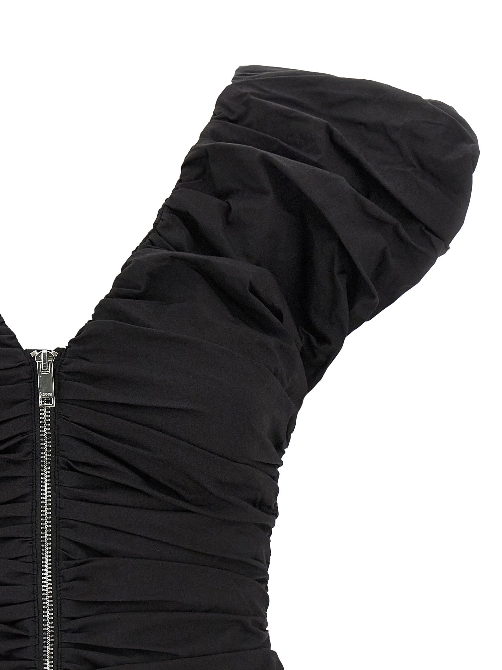 Ganni 'Black Ruched' Top