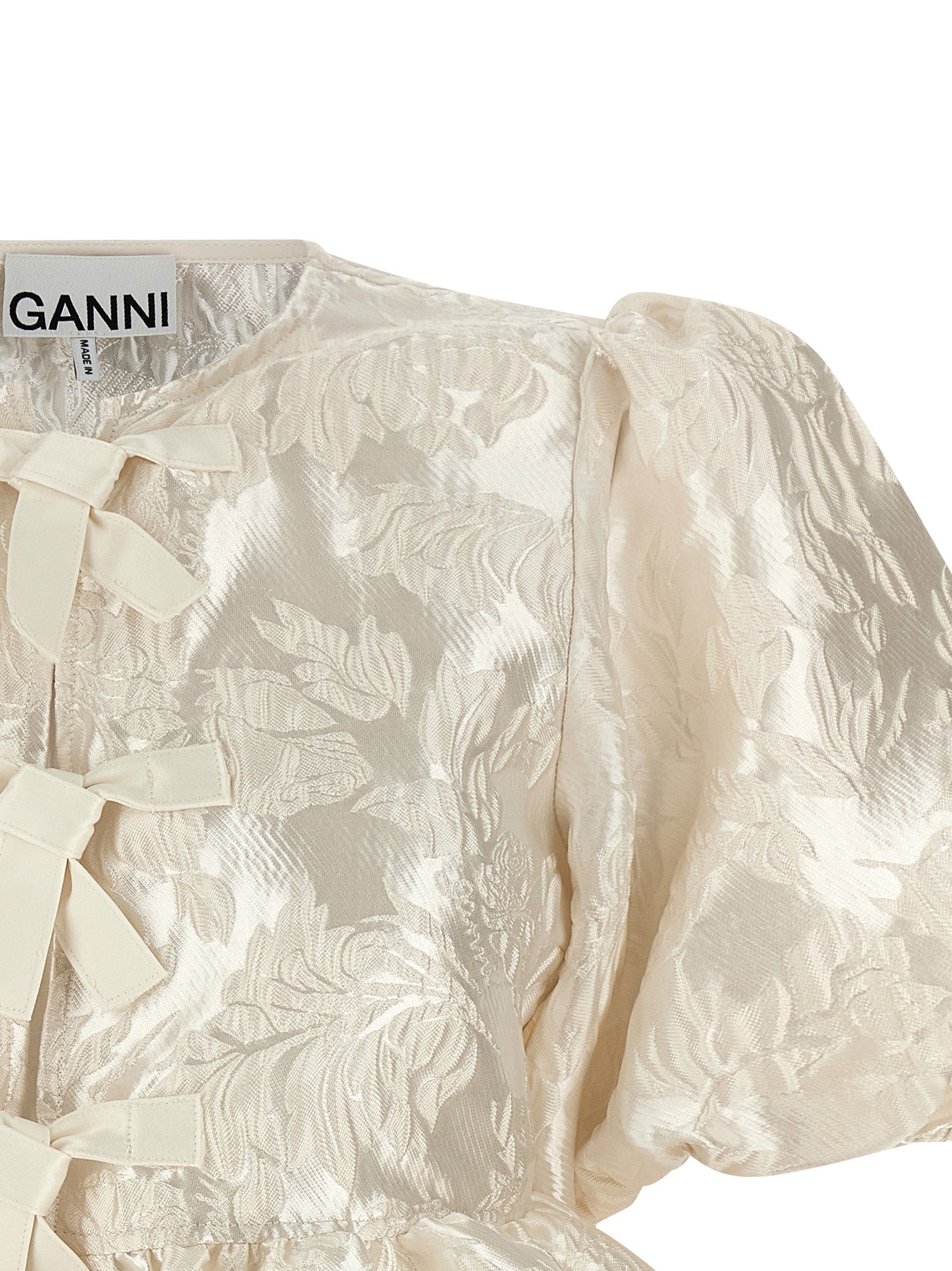 Ganni 'Satin Peplum' Blouse