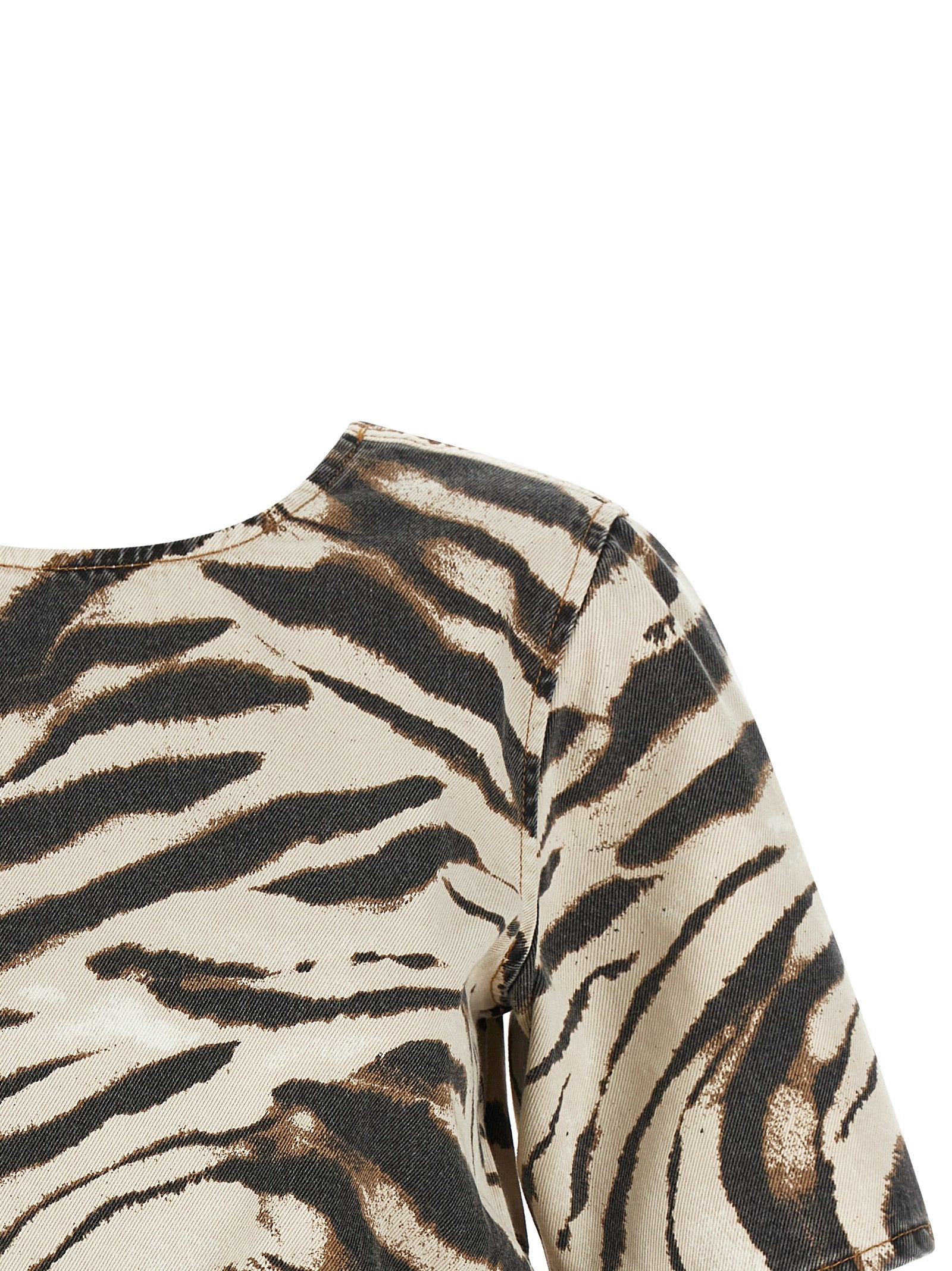 Ganni 'Zebra Denim' Top