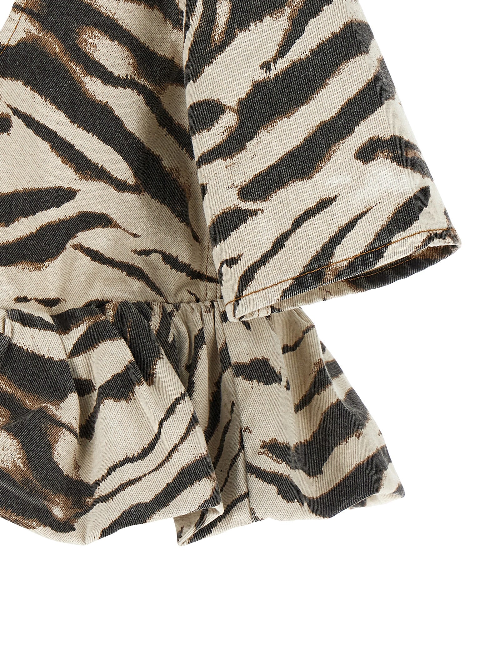 Ganni 'Zebra Denim' Top