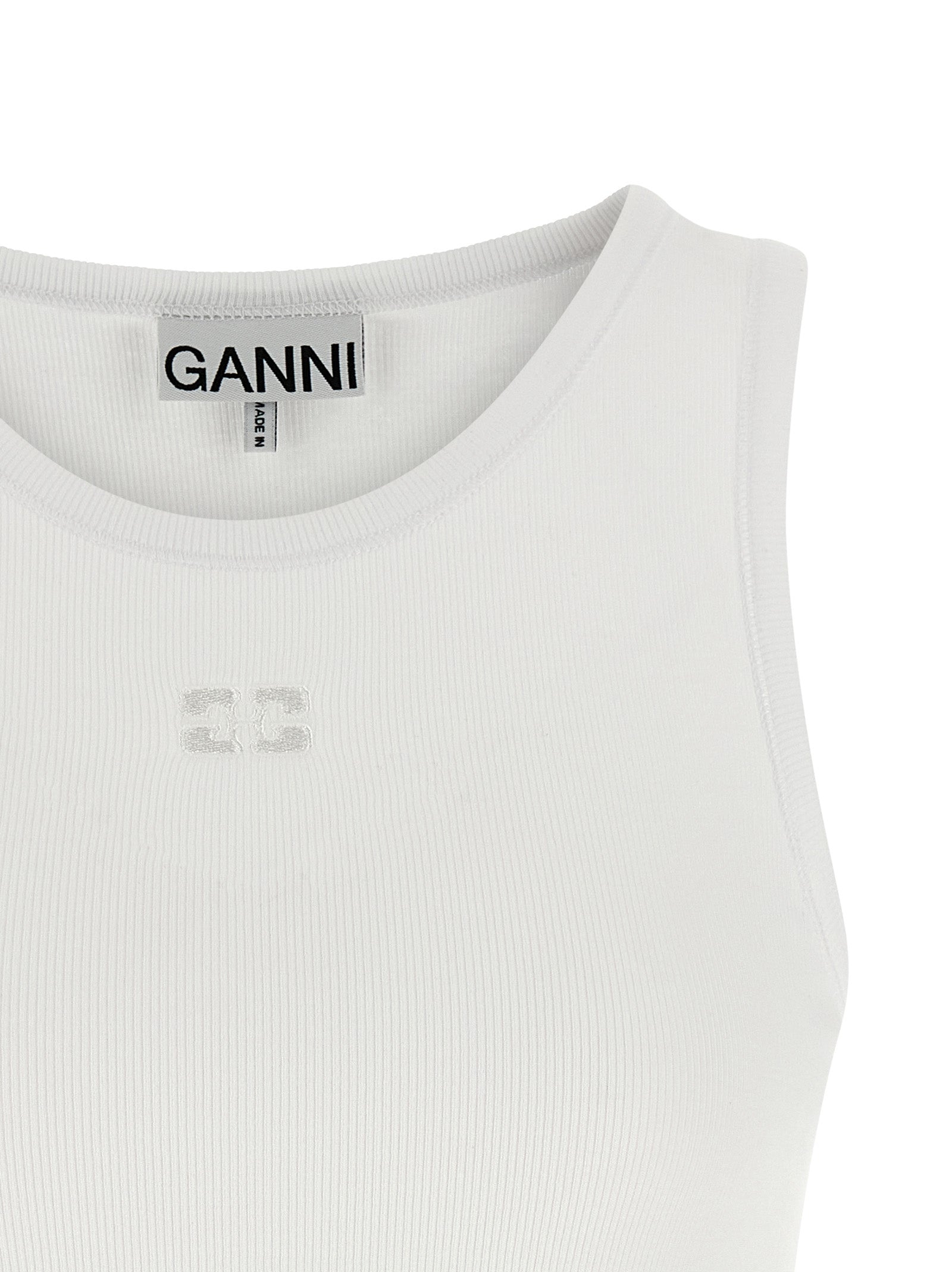 Ganni Logo Embroidery Tank Top
