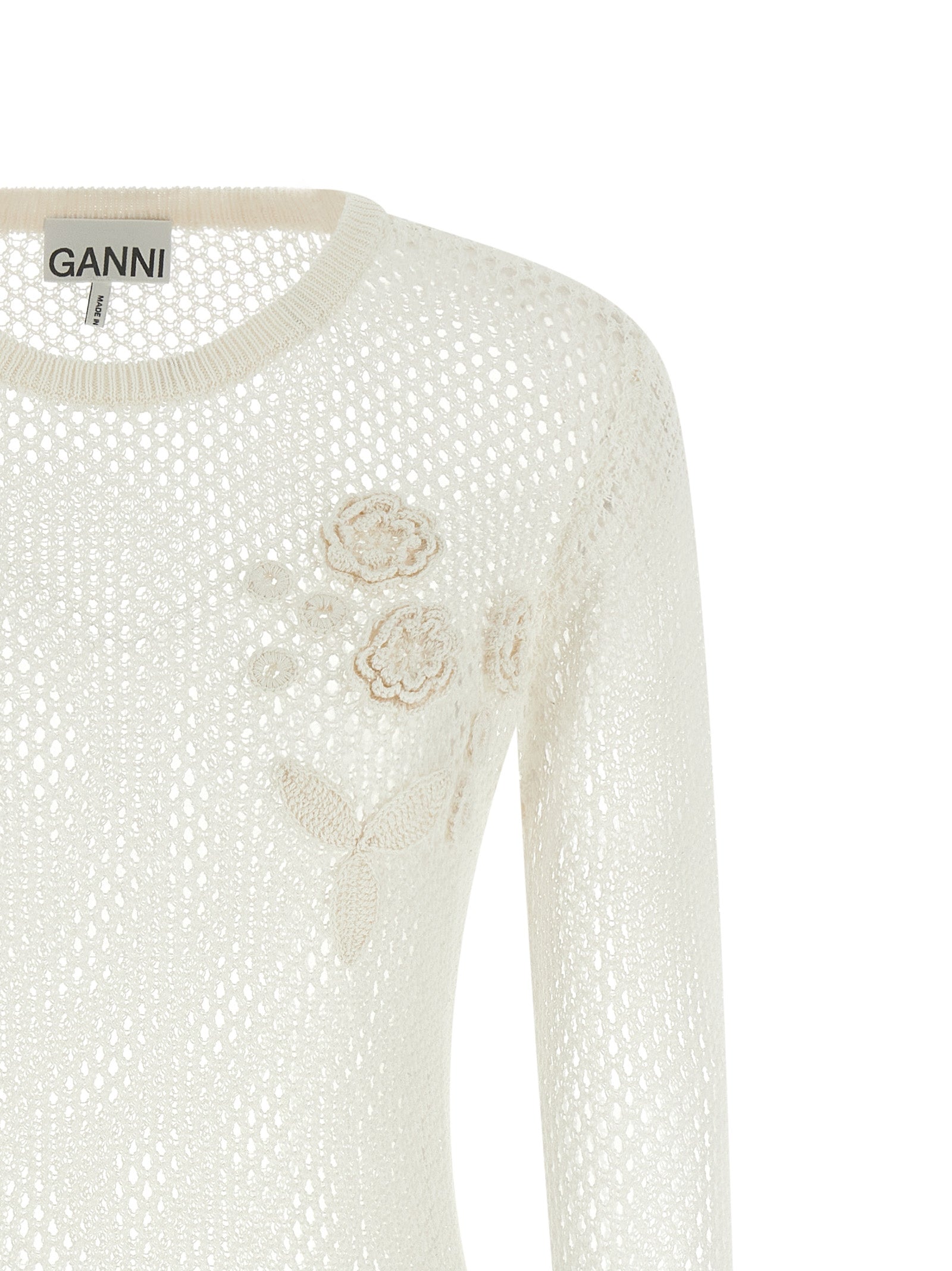 Ganni Pointelle Cotton Sweater