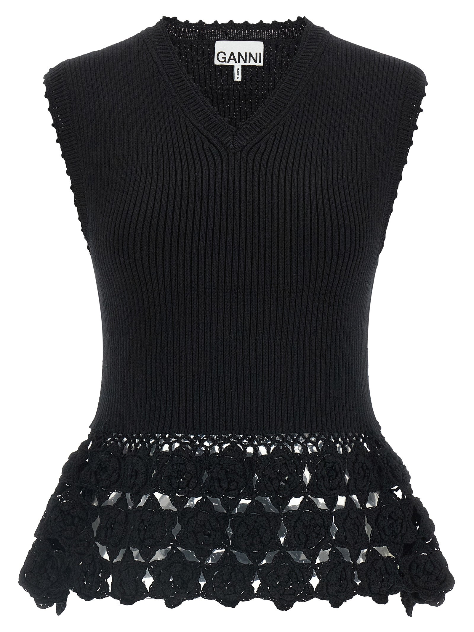 Ganni 'Cotton Crochet' Vest