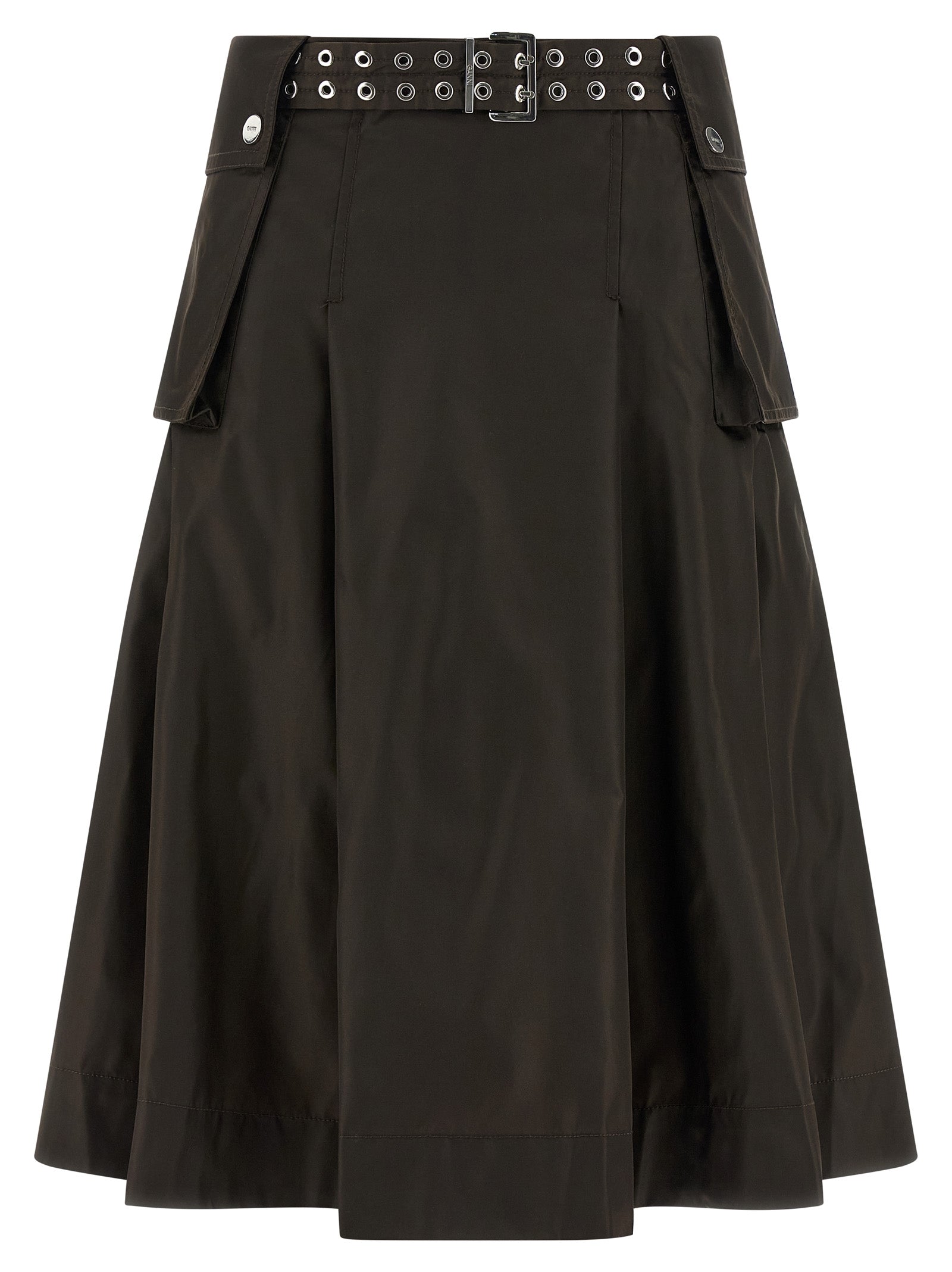 Ganni 'Duchesse Nylon Pleated' Skirt