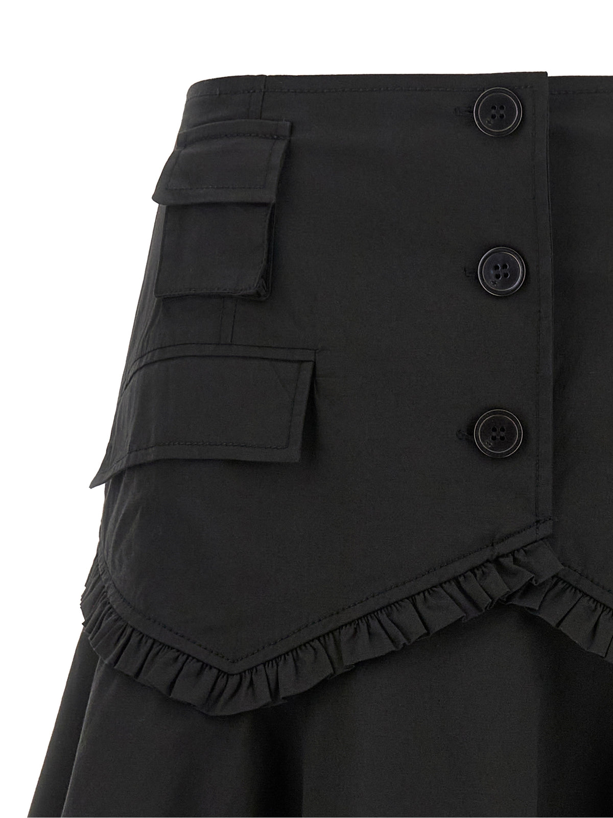 Ganni Black Stretch Cotton Skirt