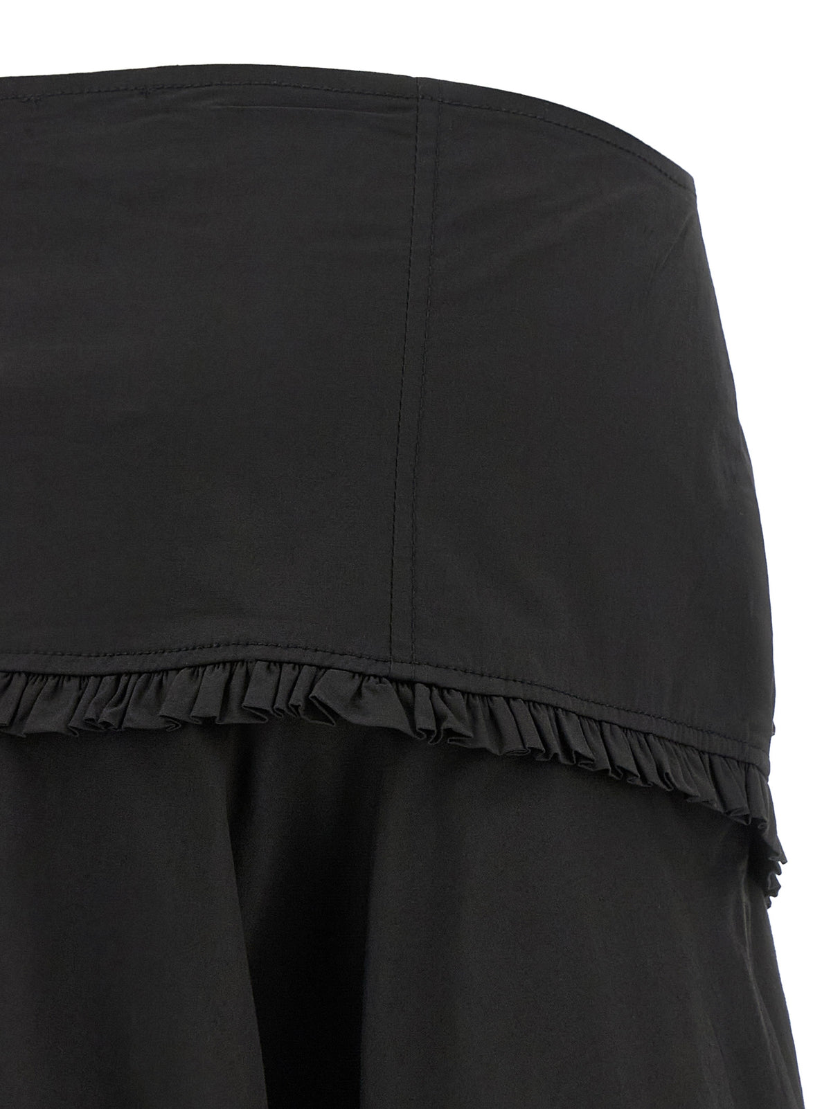 Ganni Black Stretch Cotton Skirt