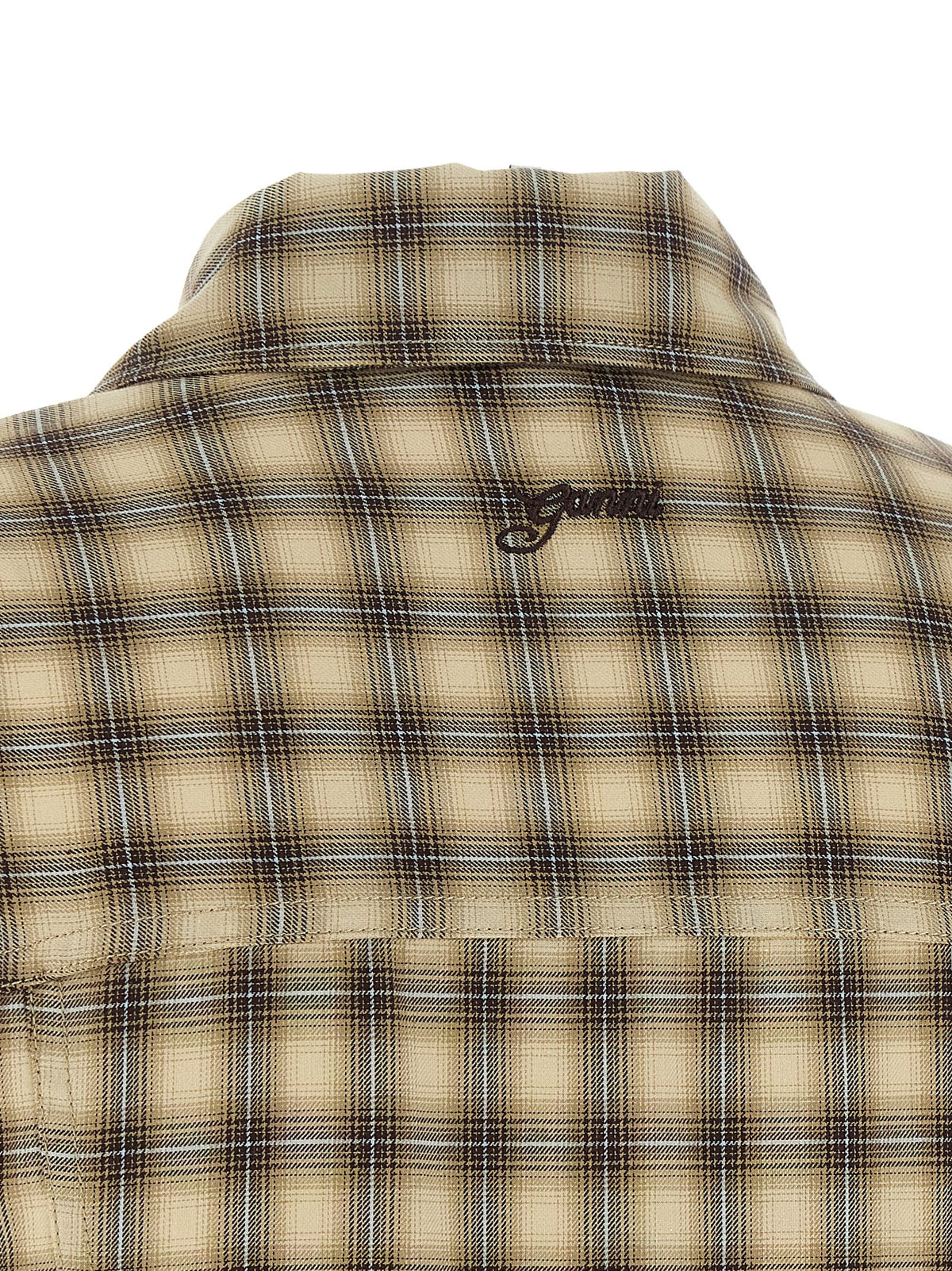Ganni 'Check Flannel Peplum' Shirt